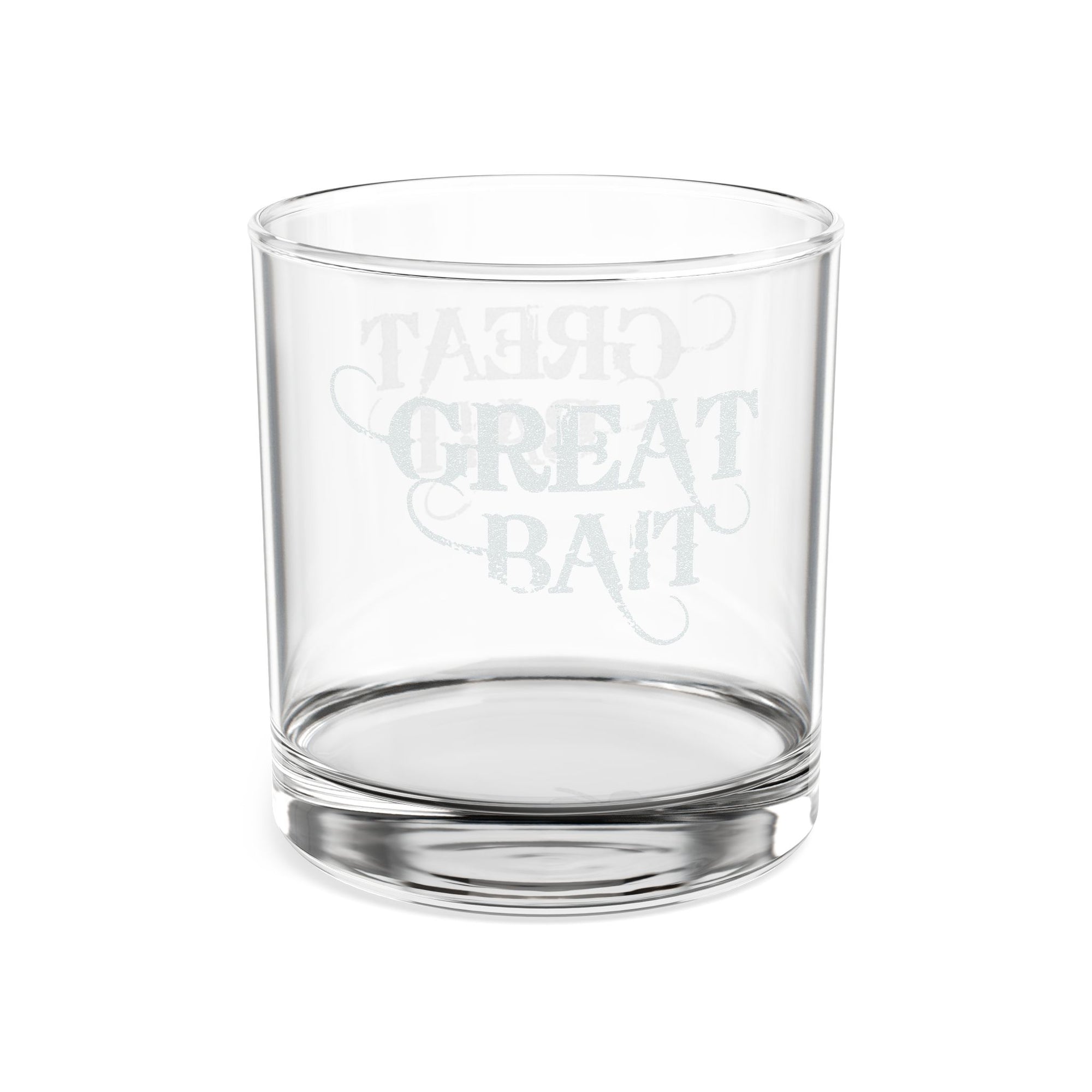 Great Bait Etched Rocks Glass