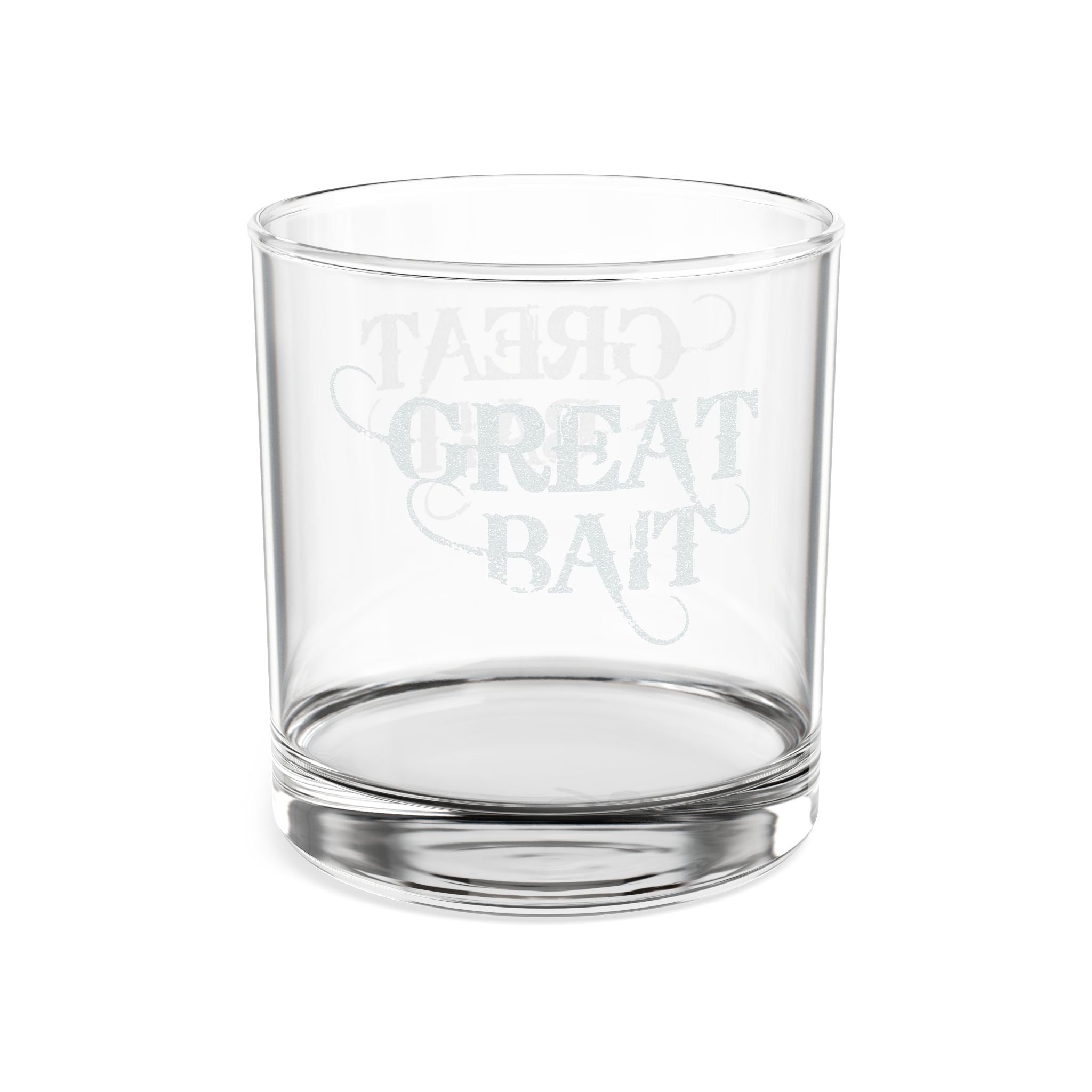 Great Bait Etched Rocks Glass