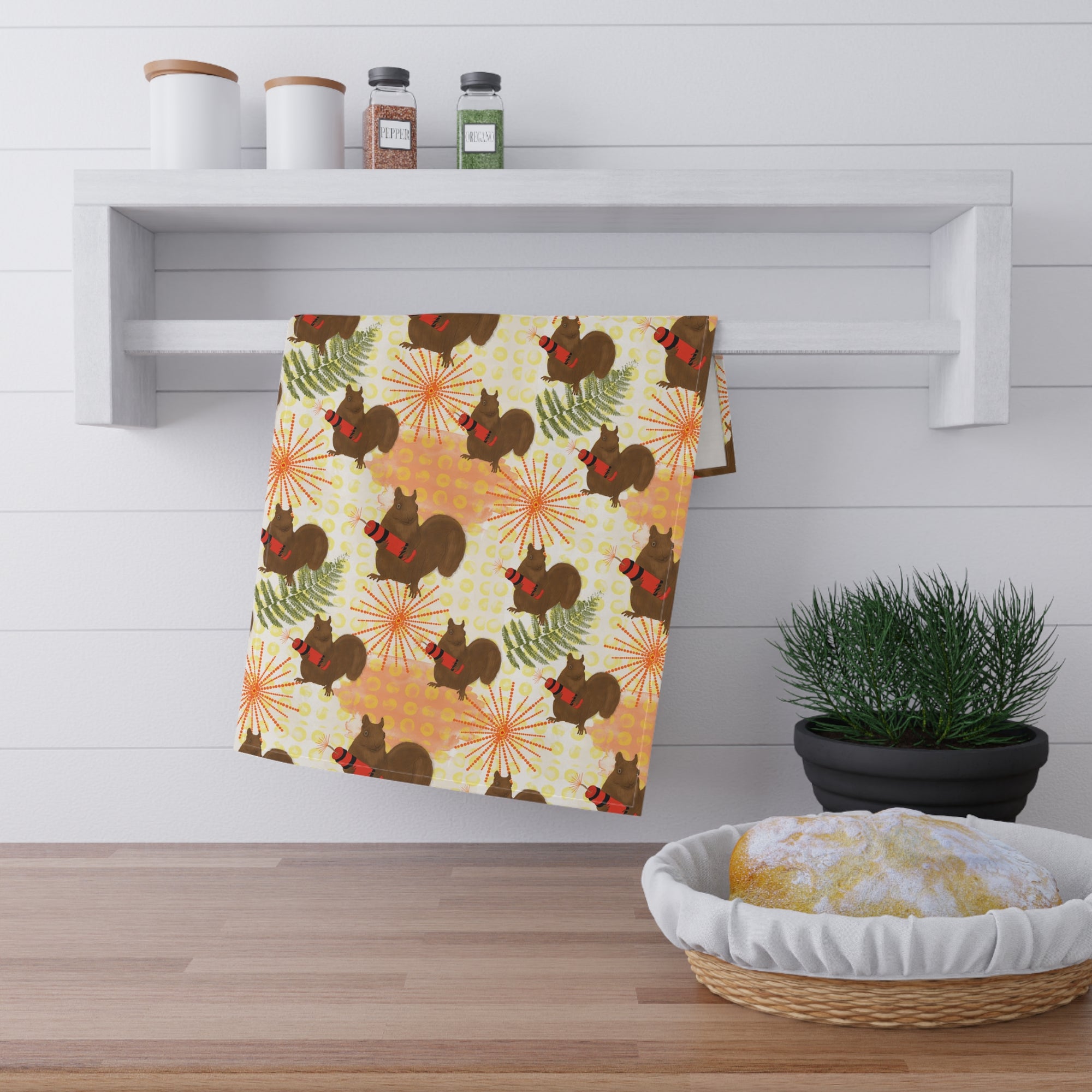 Dynamite Squirrels Tea Towel
