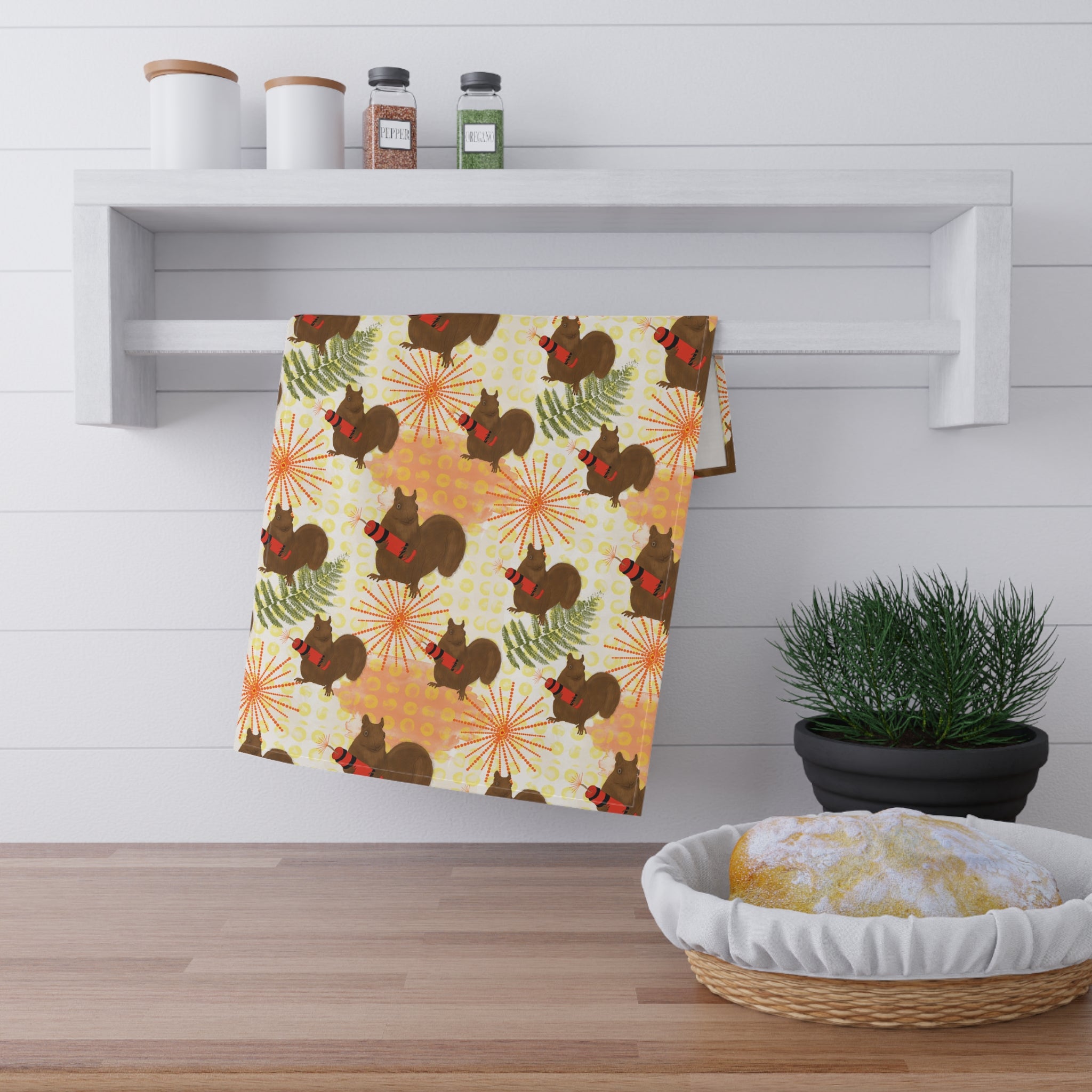 Dynamite Squirrels Tea Towel