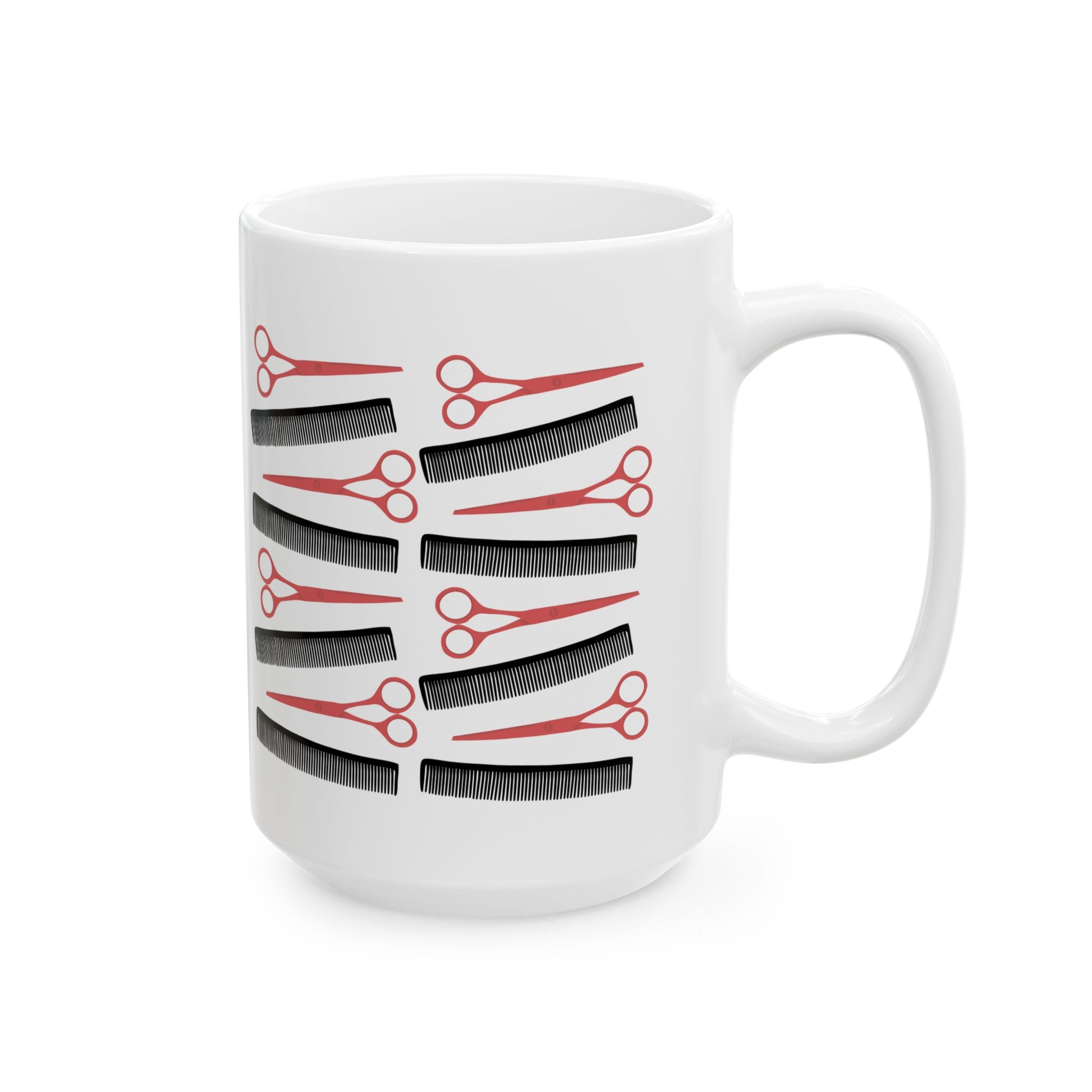 Hairstylist Coffee Mug — Gifts for Hairdressers with Scissors & Comb Design (11oz/15oz)