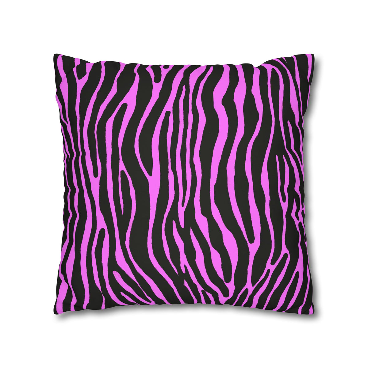 Pink & Black Zebra Print Pillowcase – Square Decorative Throw Pillow