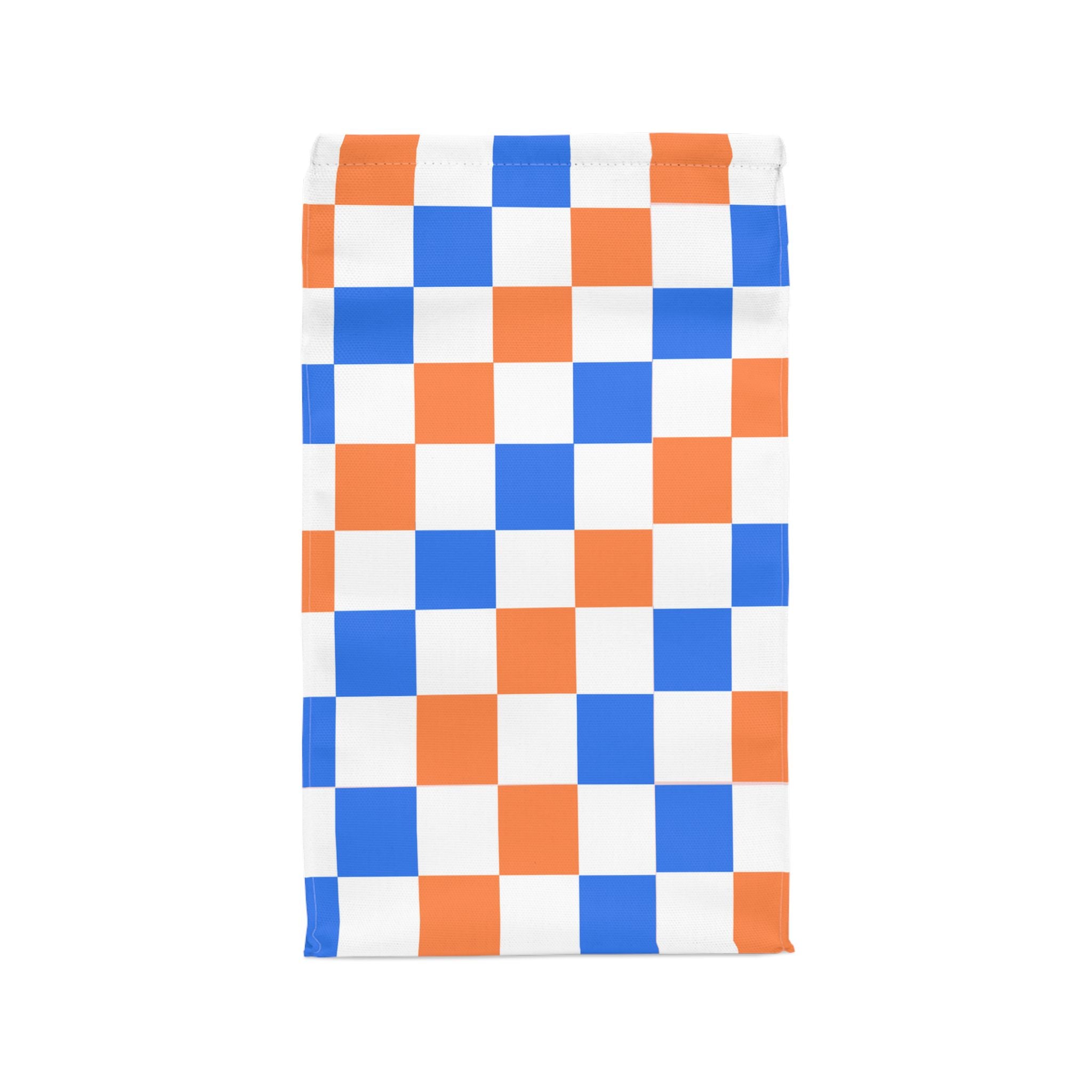Blue & Orange Checkerboard  Lunch Bag