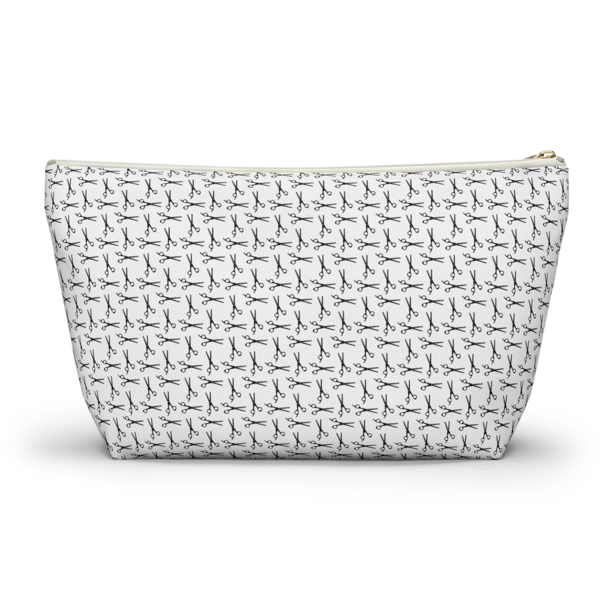 Shears Pattern Accessory Pouch — Minimal Grey Pattern Makeup & Travel Organizer