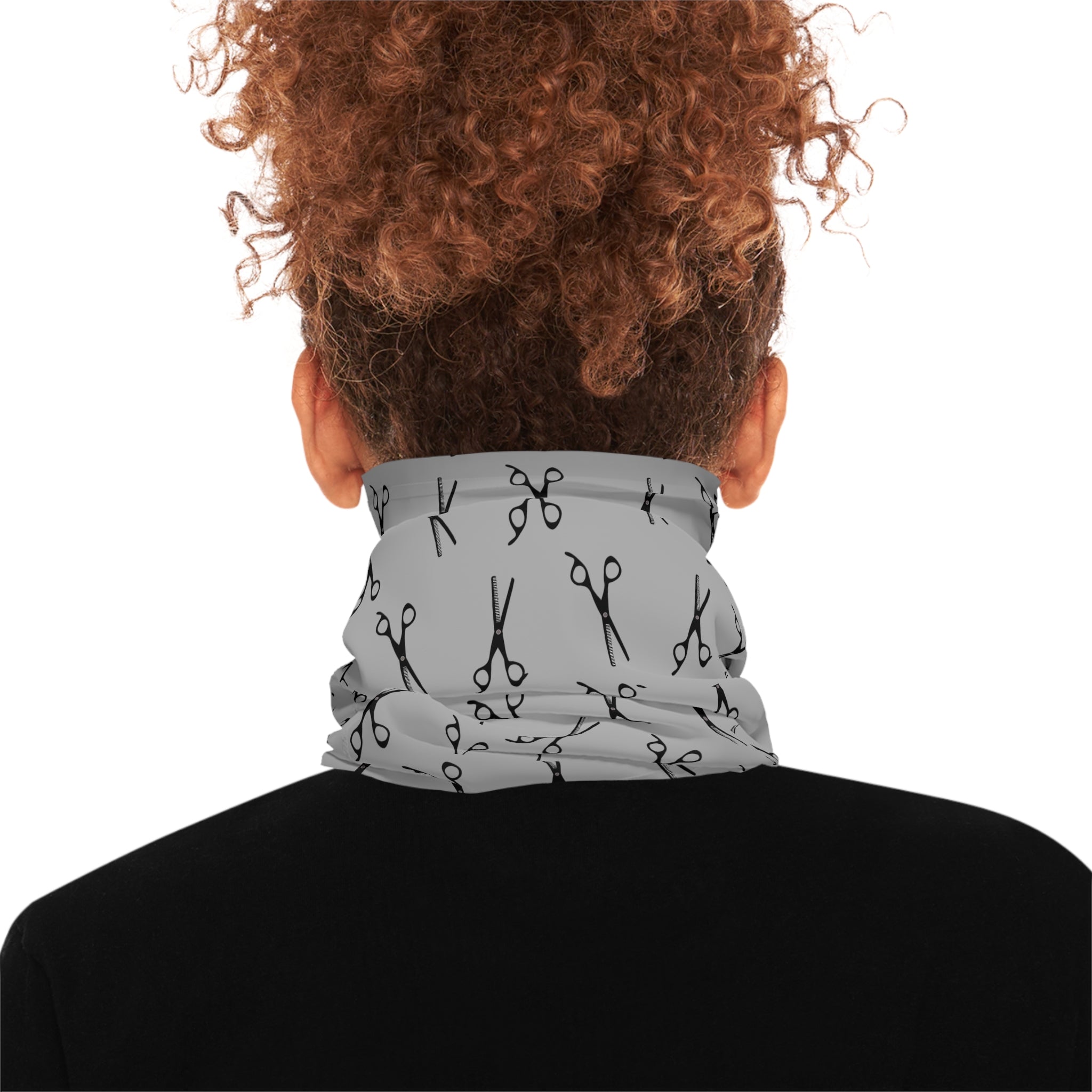 Scissors Pattern Neck Gaiter — Lightweight Hairdresser Face Mask