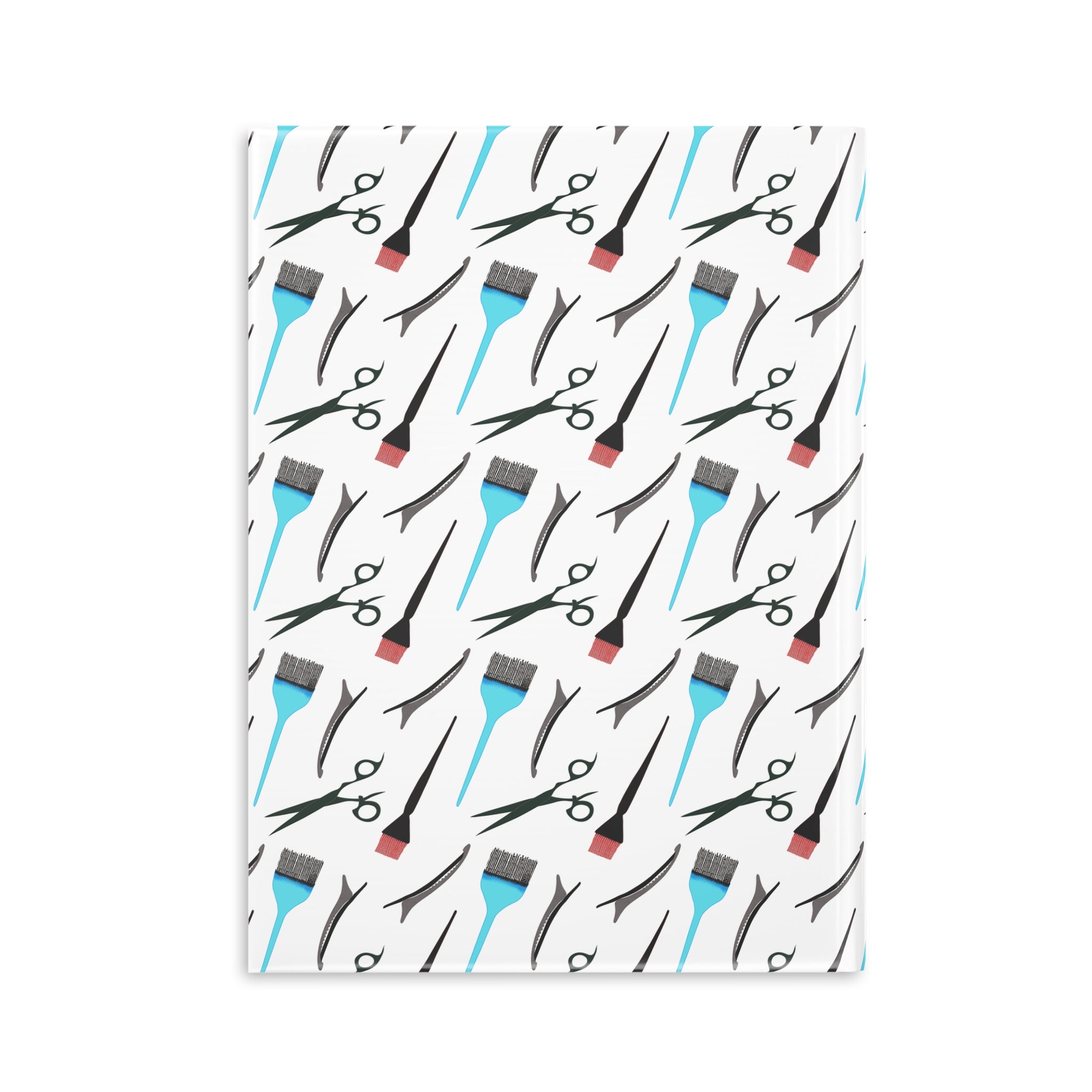 Stylist's Tools Hardcover Notebook | Scissors Brush Comb Pattern Journal