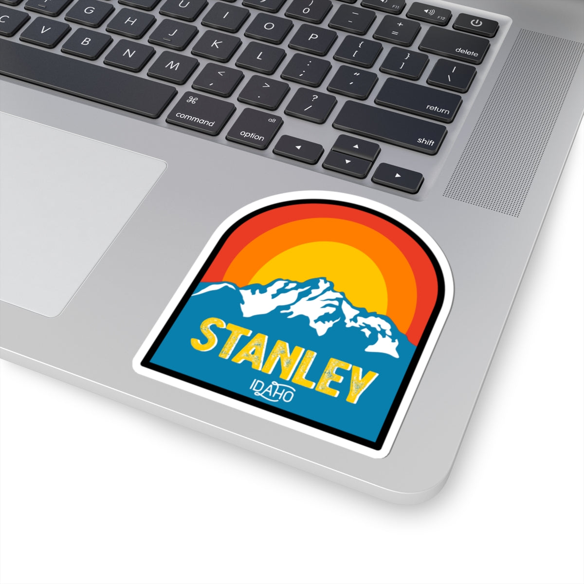 Stanley, Idaho Mountain Sunset Sticker — Retro Outdoor Travel Kiss-Cut Decal