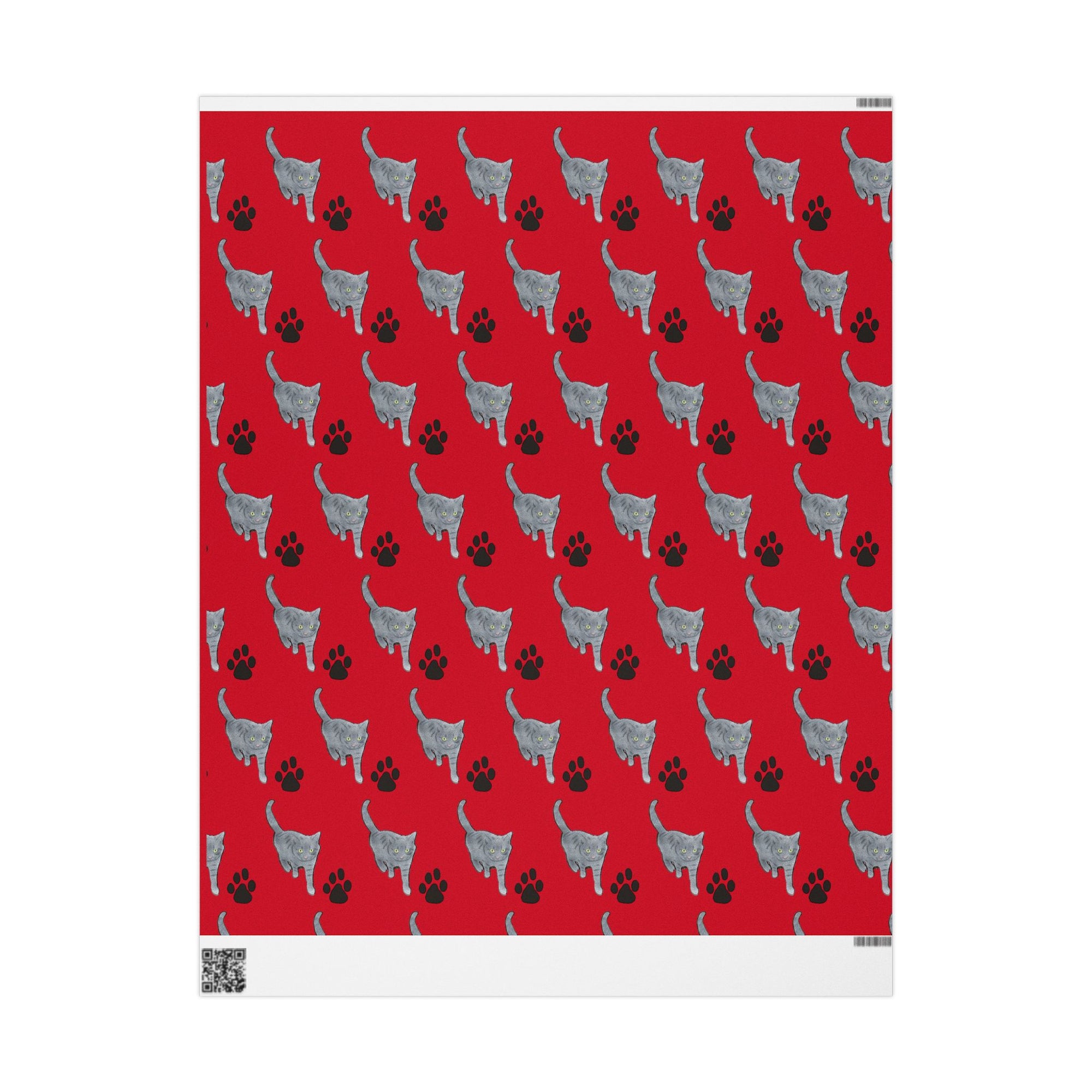 Cat Paw Print Wrapping Paper