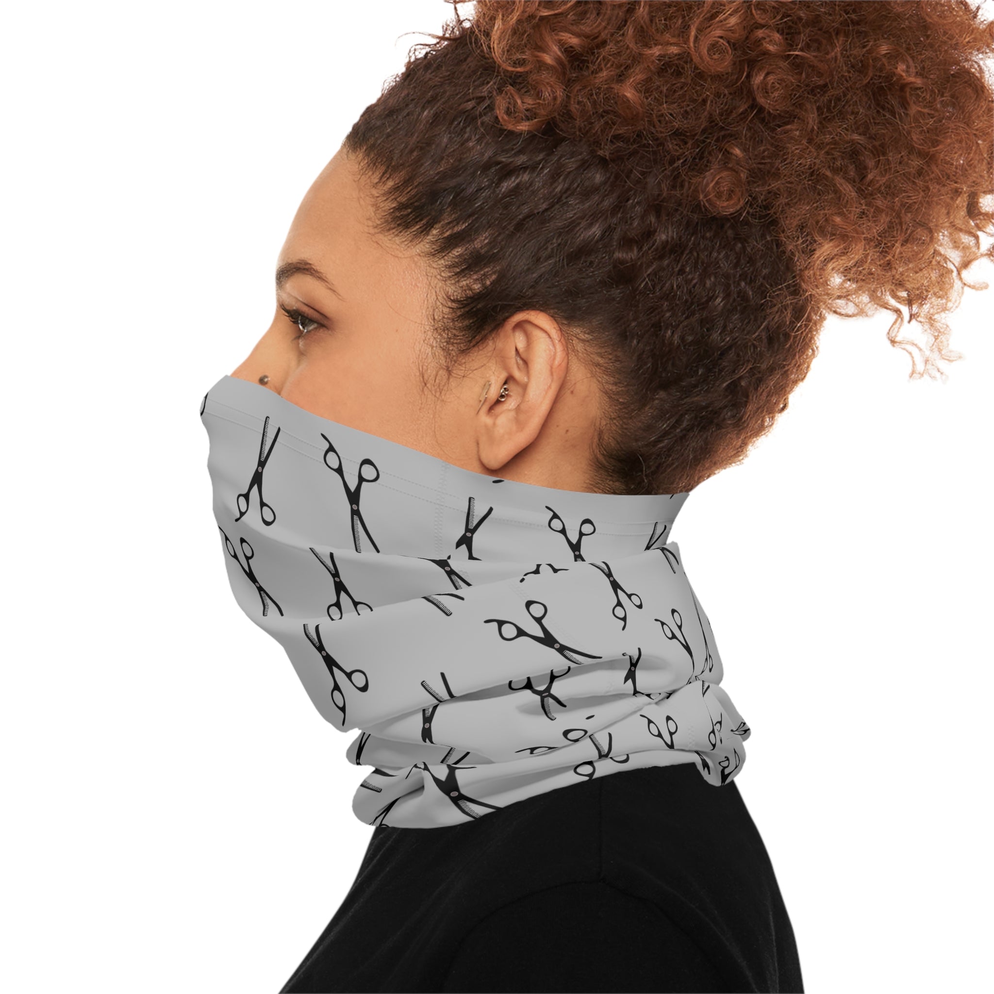 Scissors Pattern Neck Gaiter — Lightweight Hairdresser Face Mask