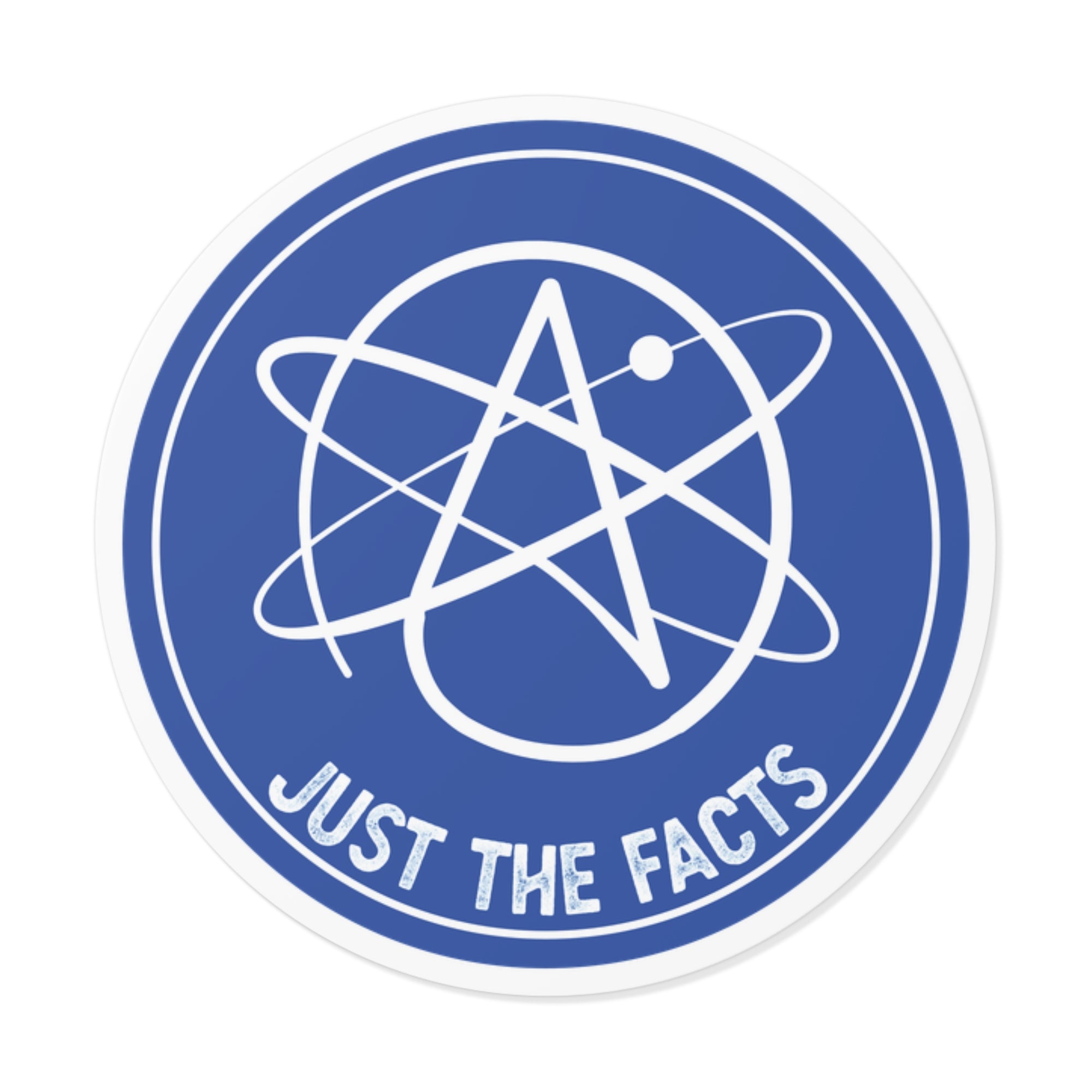 Atheist Just the Facts Sticker, Science Atom Decal