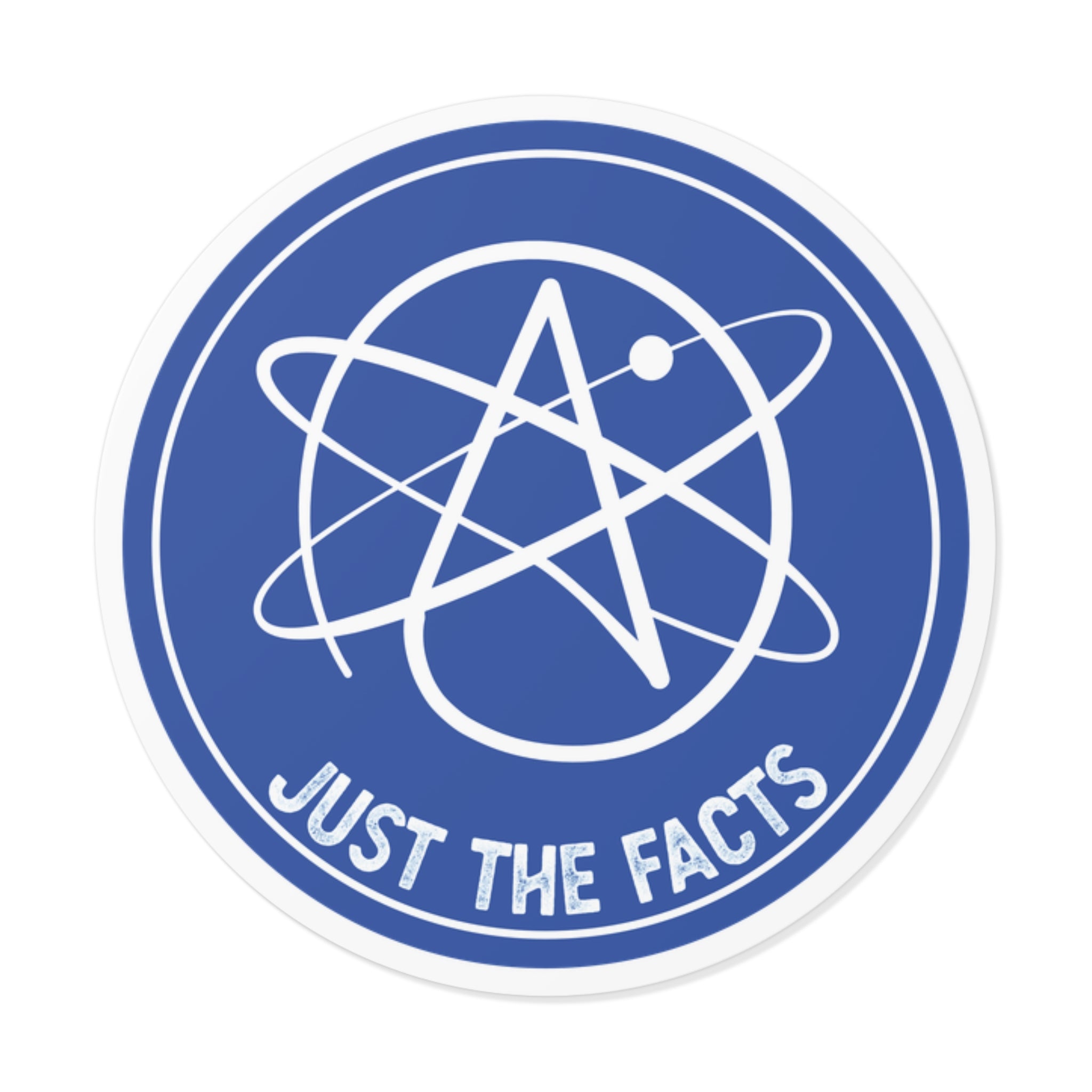 Atheist Just the Facts Sticker, Science Atom Decal