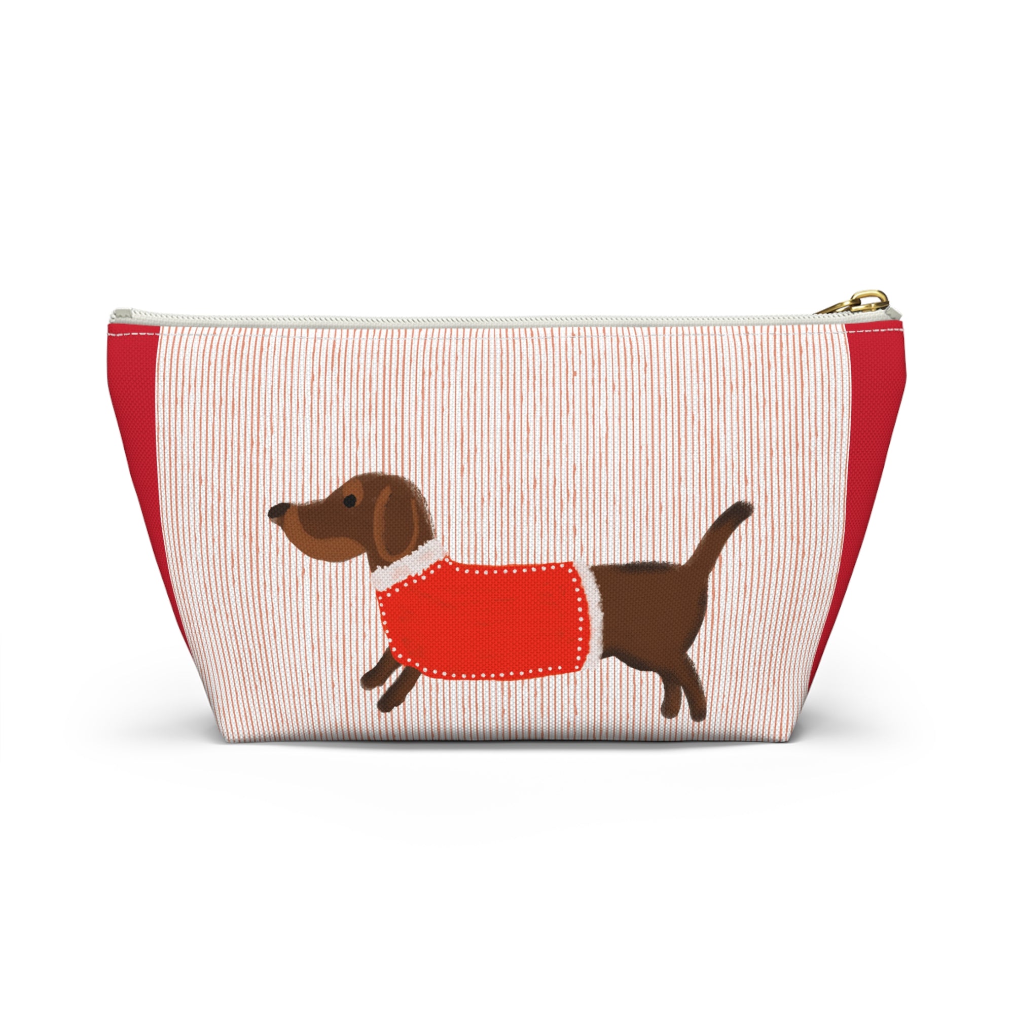 Dachshund in Red Sweater Accessory Pouch