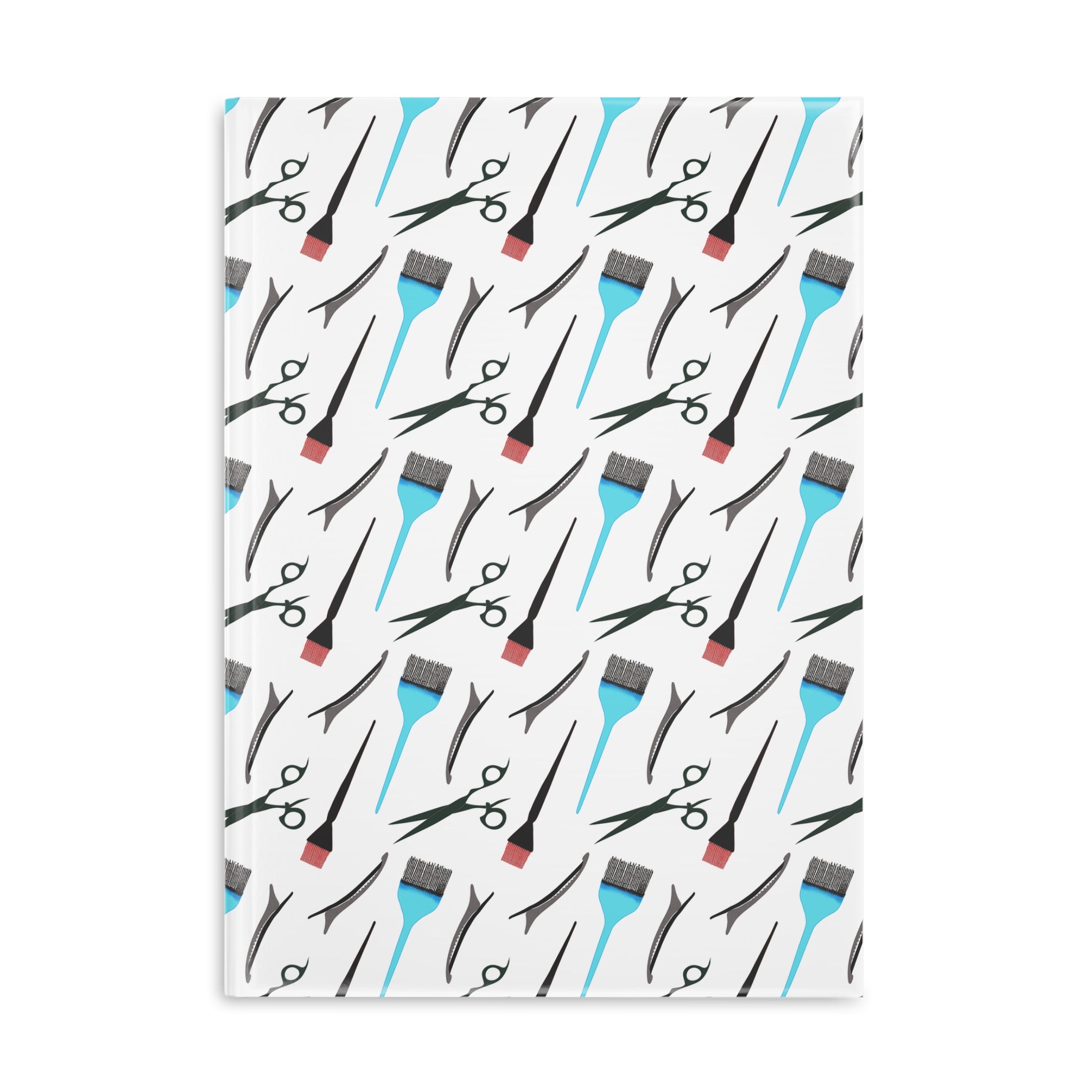 Stylist's Tools Hardcover Notebook | Scissors Brush Comb Pattern Journal