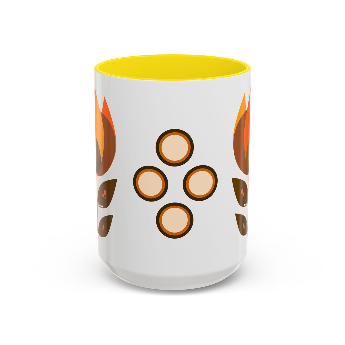 Retro Mid-Century Modern Floral Accent Coffee Mug