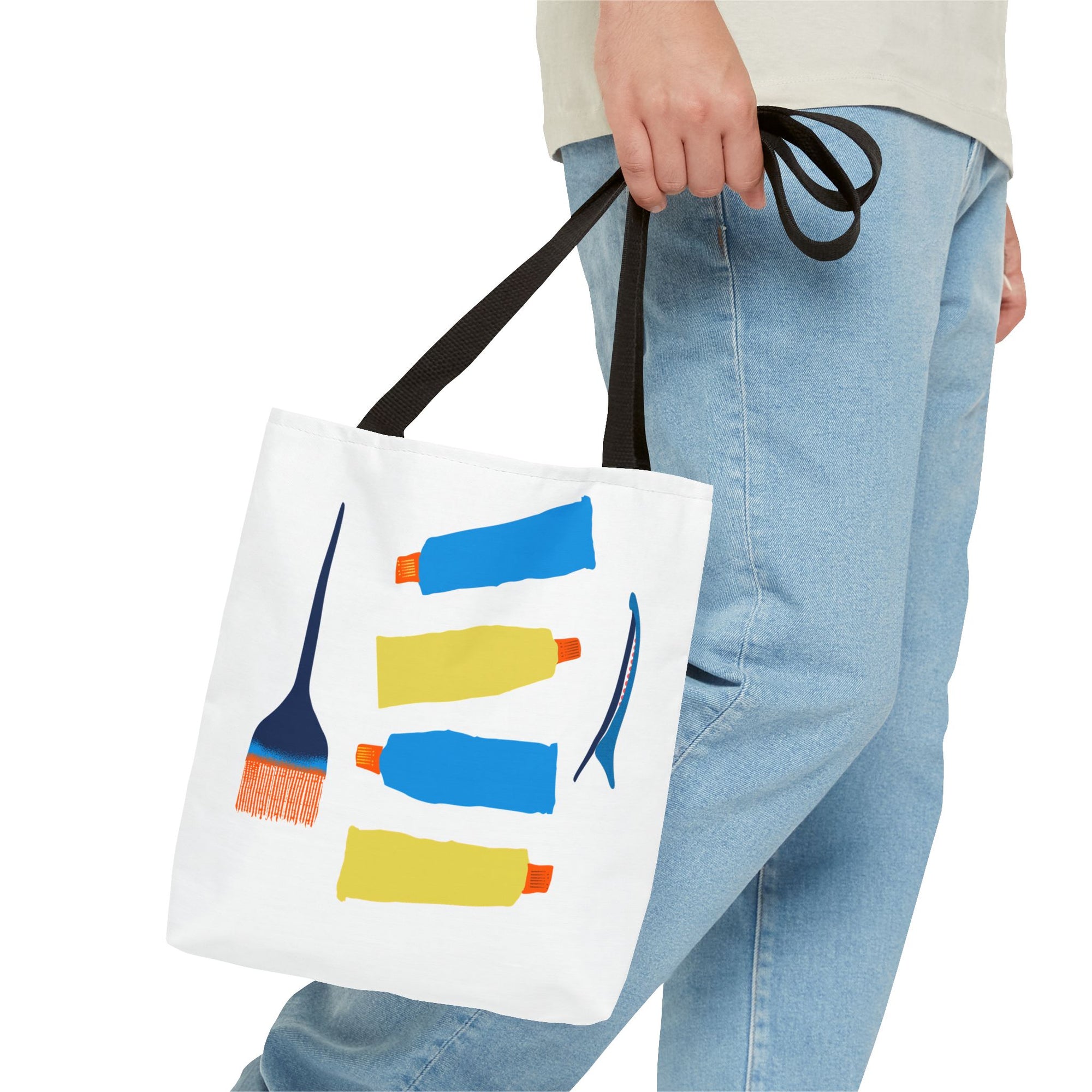 Paint Tubes and Brush Tote Bag | Abstract Art Supplies Tote