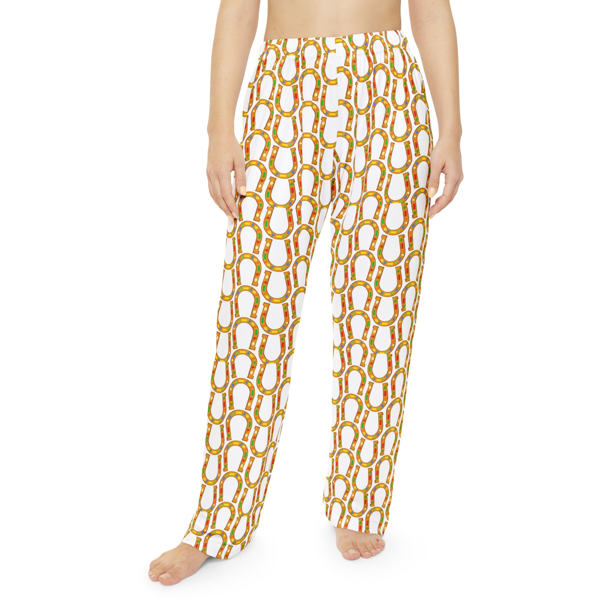 Gold Chain Link Women's Pajama Pants — Cozy Printed Sleep Lounge Trousers
