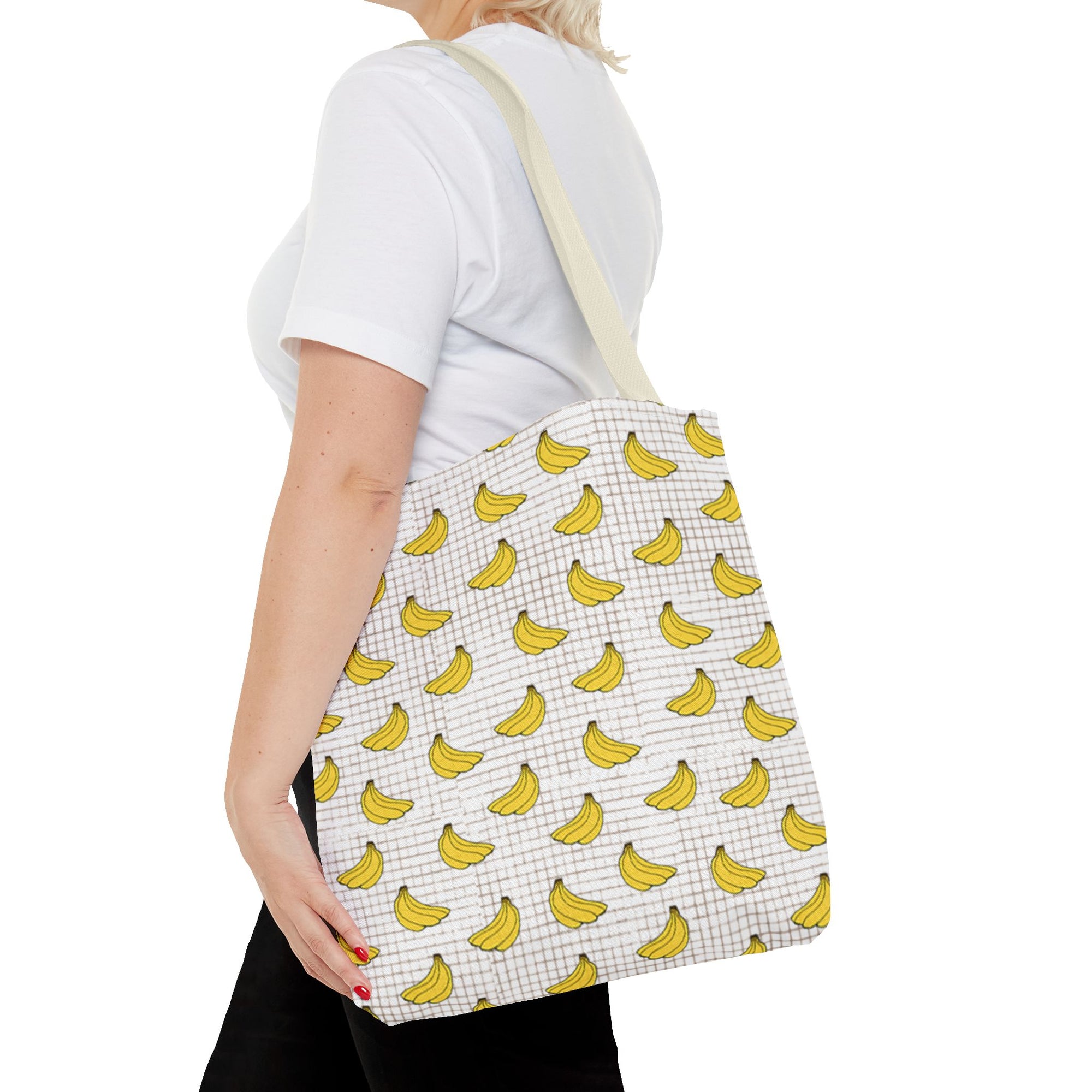 Bananas Pattern Tote Bag — Cute Yellow Fruit Print All-Over-Print Shopper
