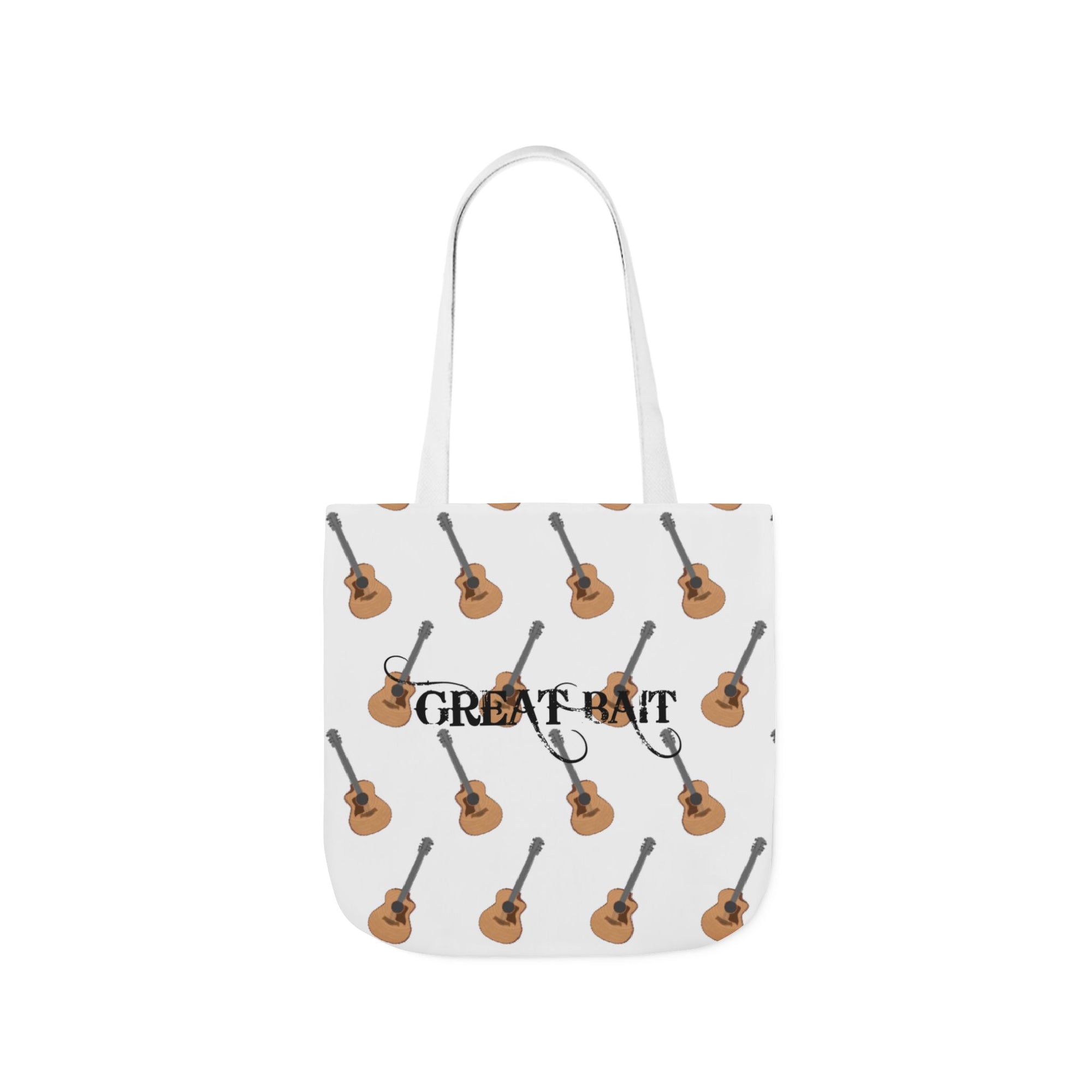 Great Bait, Acoustic Guitar Pattern Canvas Tote  Music Lover Shoulder Bag
