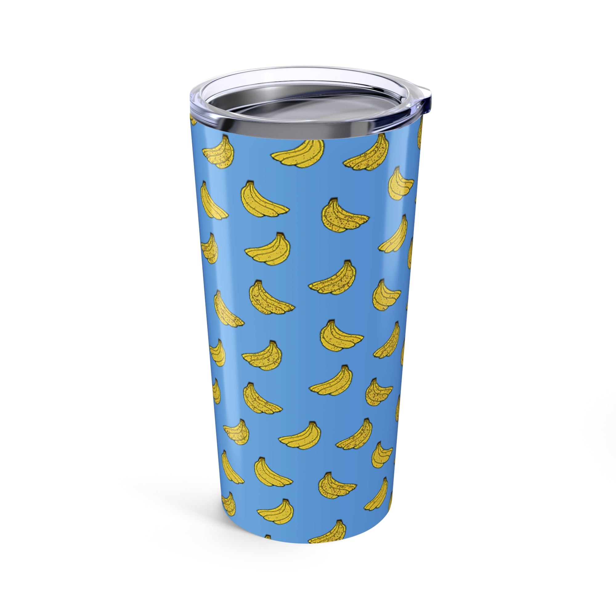 Banana Pattern 20oz Insulated Tumbler — Bright Blue Fruit Repeat Travel Cup