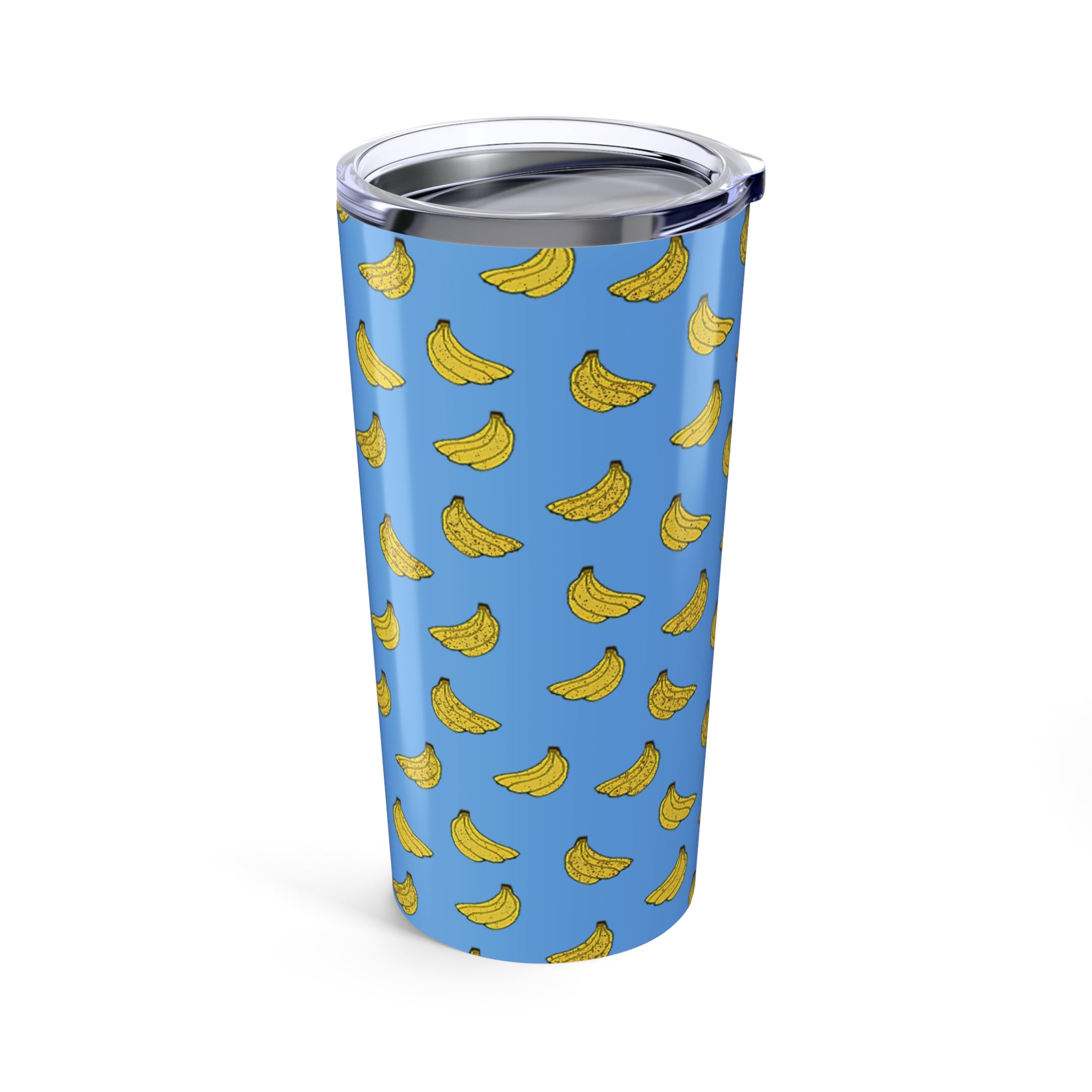 Banana Pattern 20oz Insulated Tumbler — Bright Blue Fruit Repeat Travel Cup