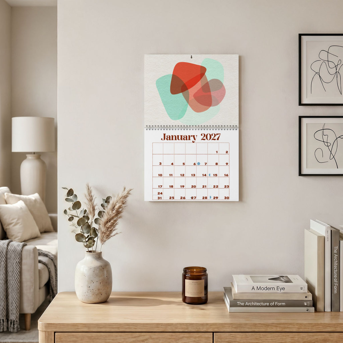 Copy of 2027 Modern Geometric Wall Calendar — Abstract Shapes Monthly Planner