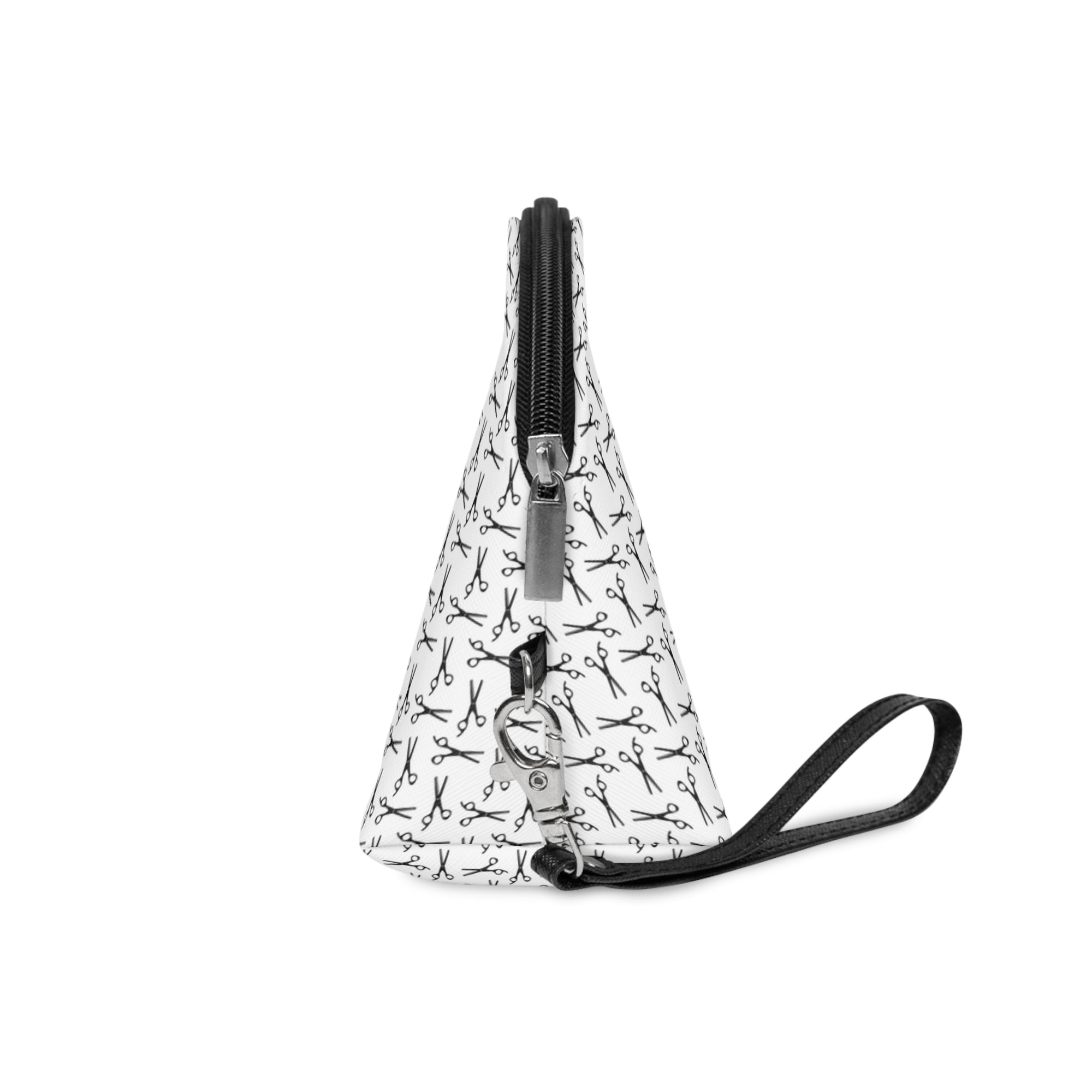 Shears Pattern Makeup Bag – Compact Cosmetic Pouch with Wristlet