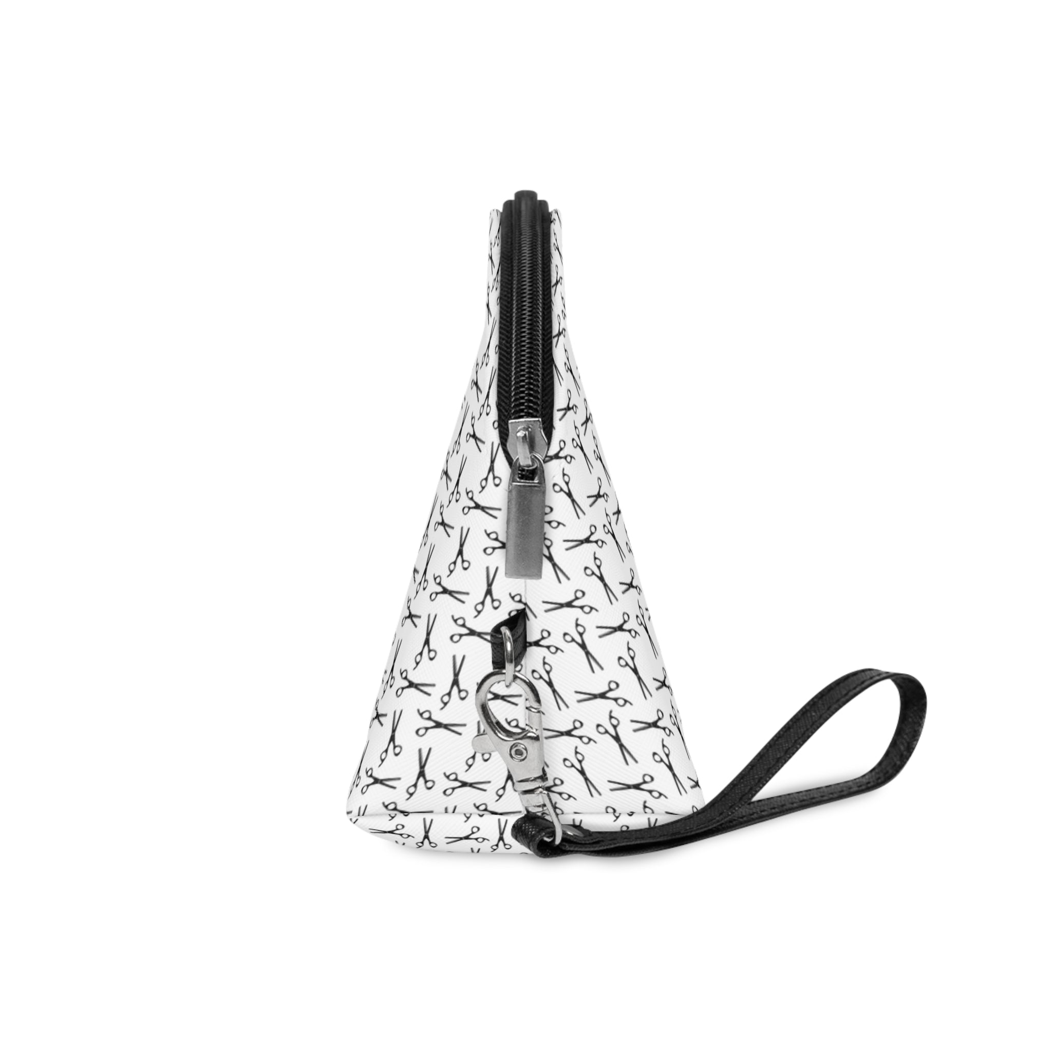 Shears Pattern Makeup Bag – Compact Cosmetic Pouch with Wristlet