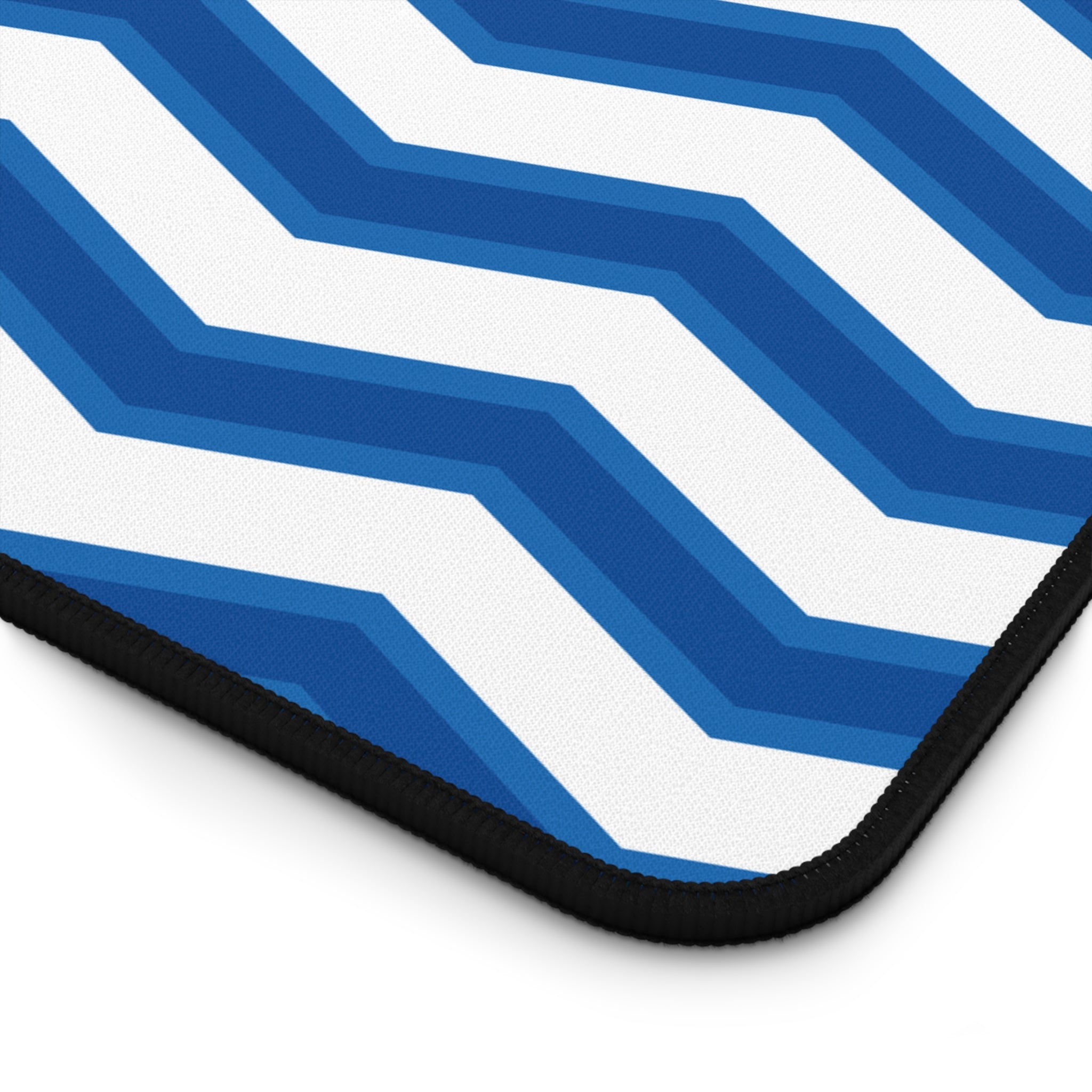 two Toned Blue Zig Zag Desk Mat