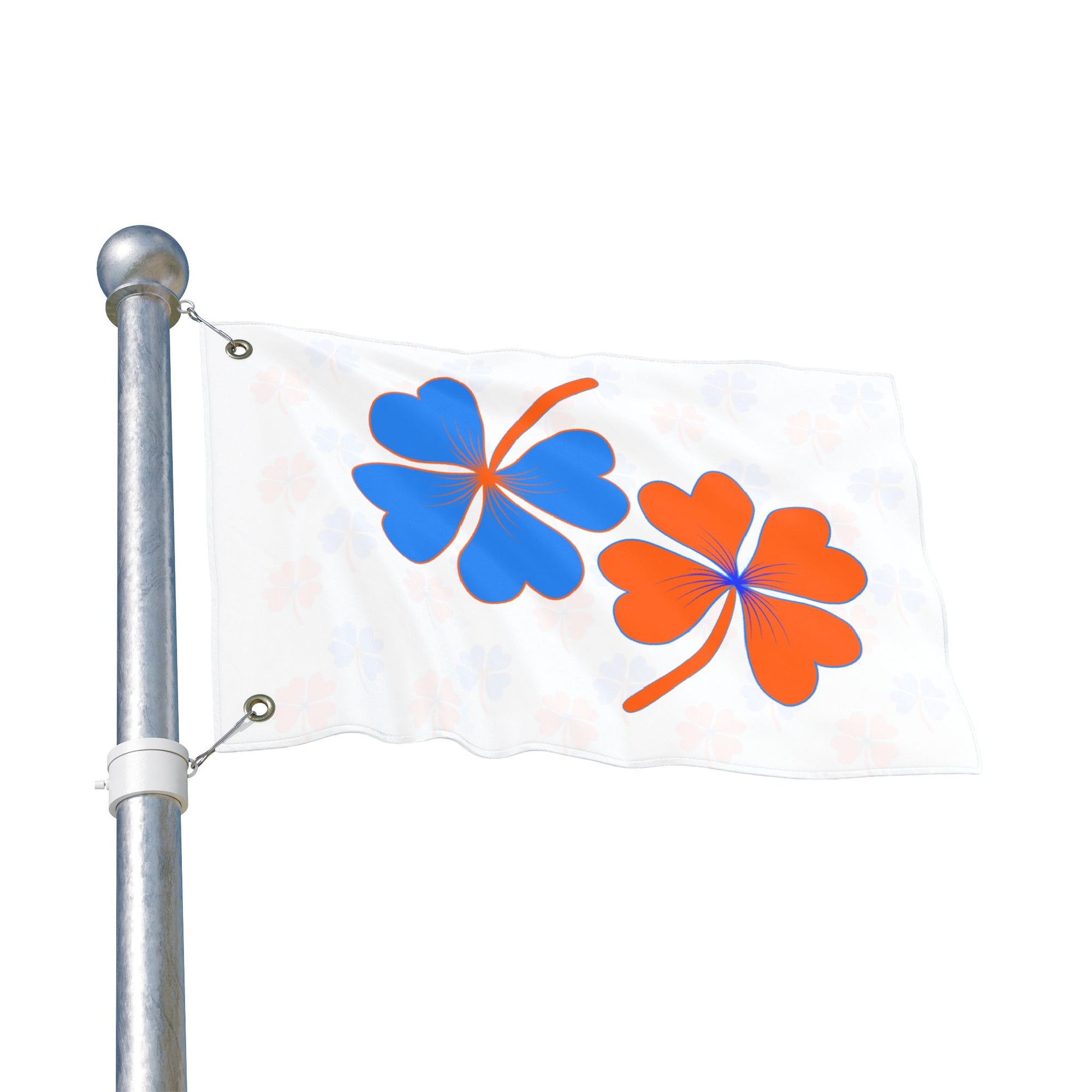 Bronco Lucky Shamrock Flag, Blue and Orange Game Day, Outdoor Flag, Festive Yard Decor, Celebratory Banner