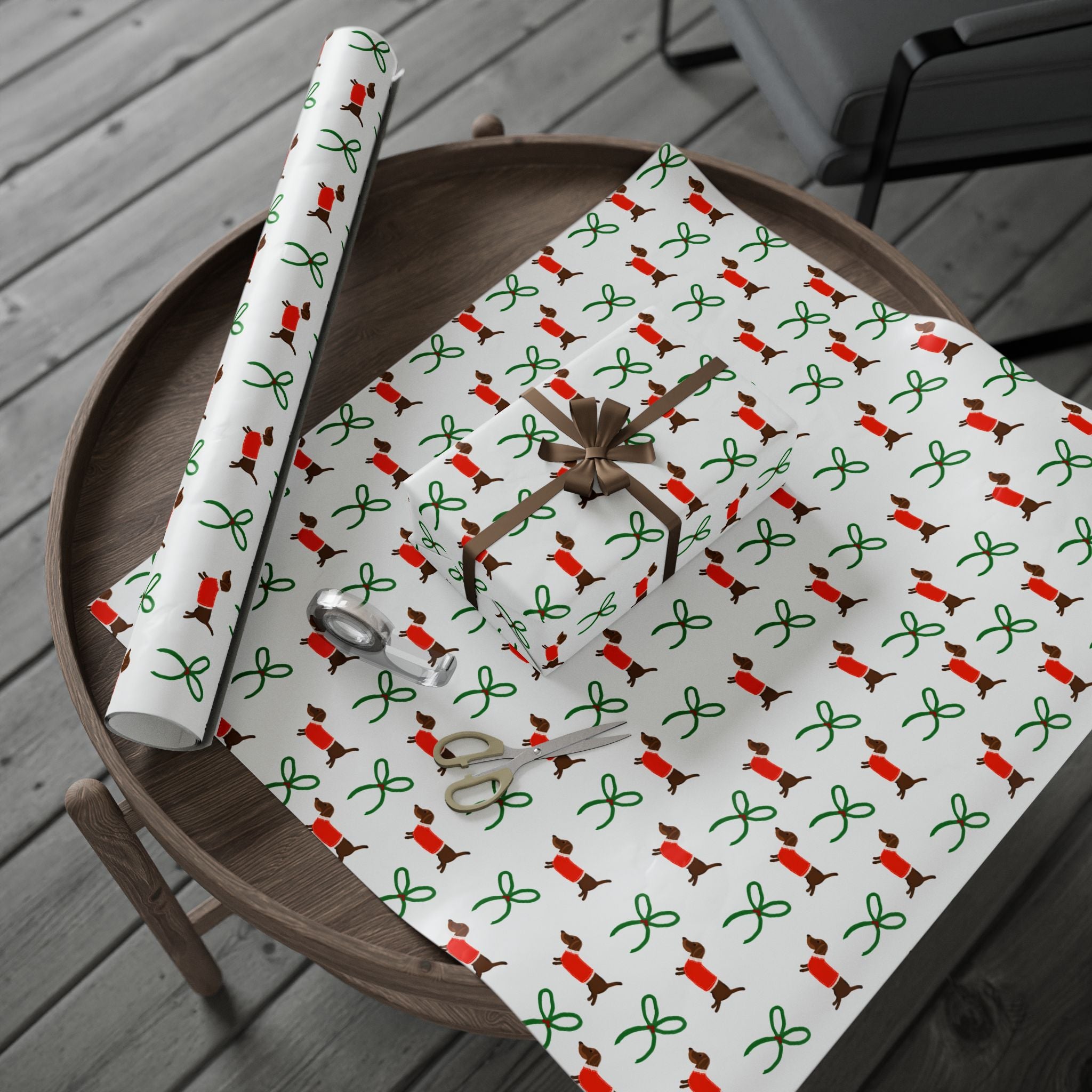 Christmas Dachshund Wrapping Paper Roll