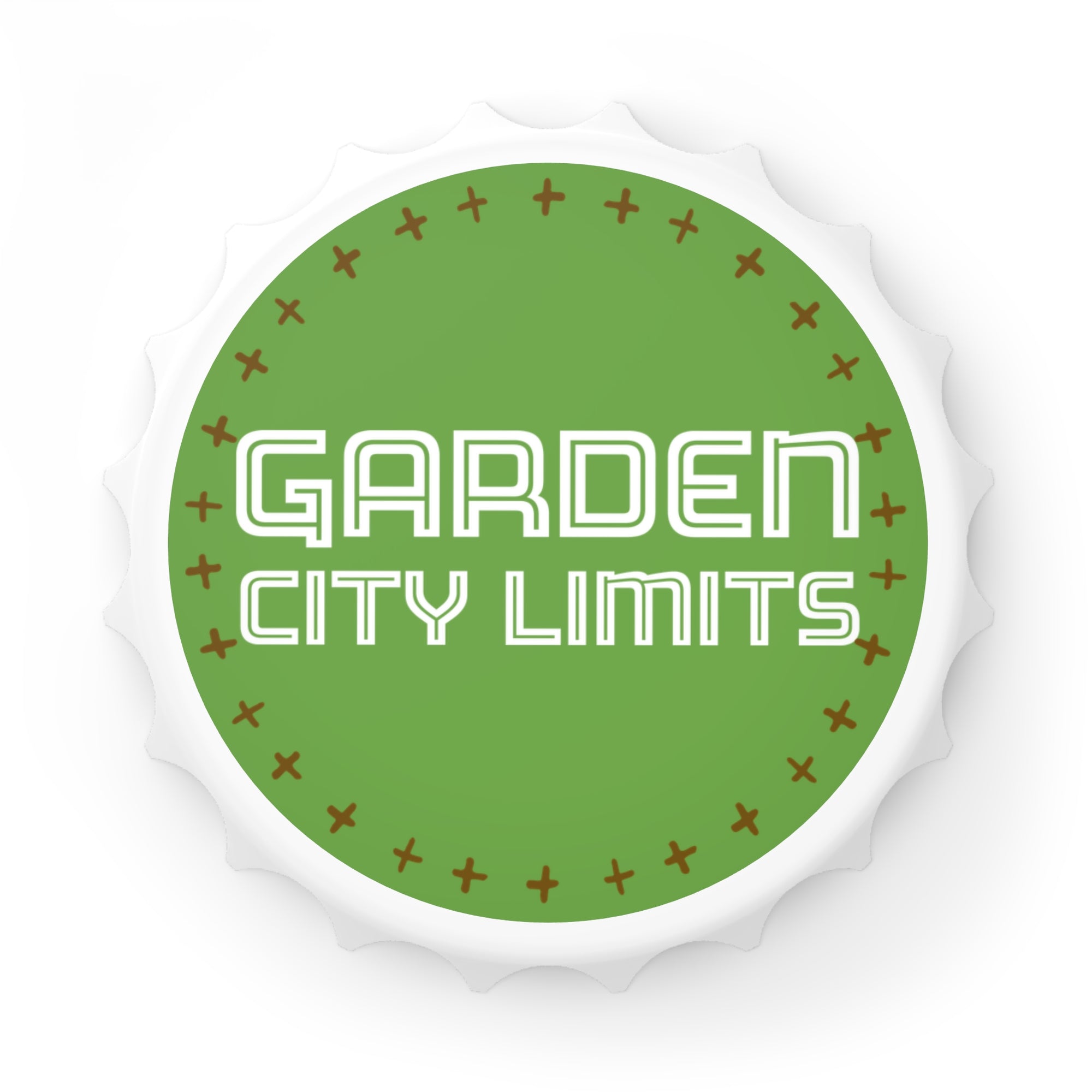 Garden City Limits Bottle Opener — Green Retro Logo Bar Tool