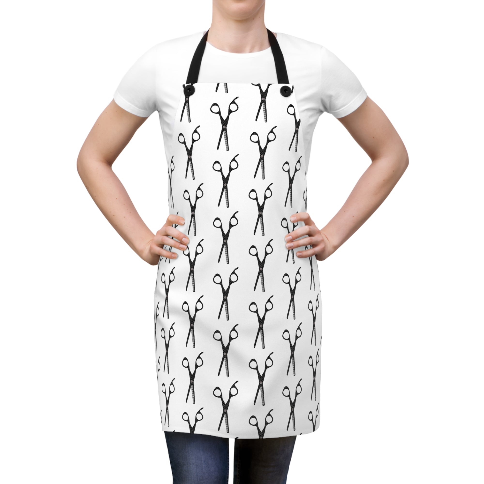 Black Scissors Pattern Apron | Stylist Apron, Crafting Apron