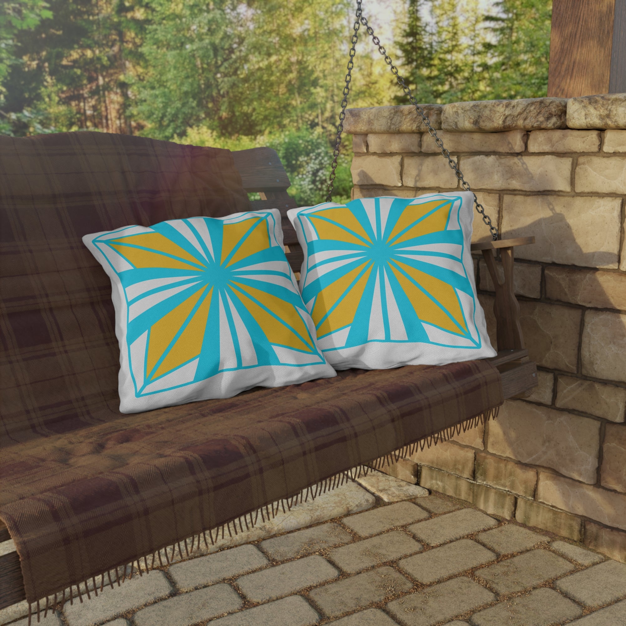 Vibrant Geometric Outdoor Pillows for Patio Decor
