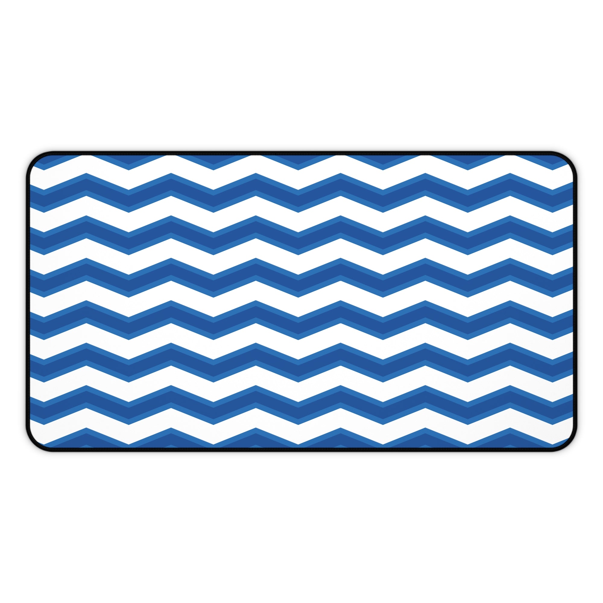 two Toned Blue Zig Zag Desk Mat