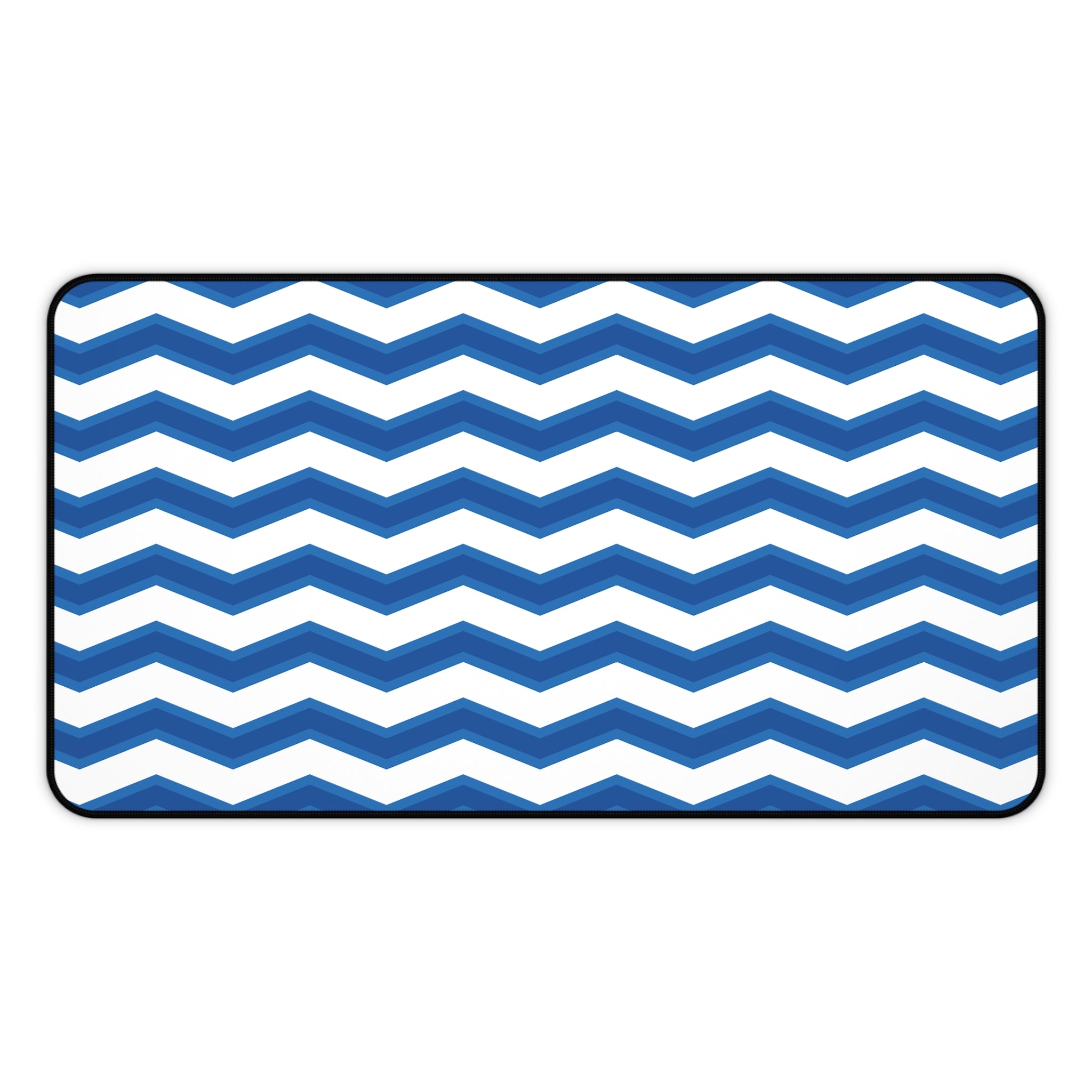 two Toned Blue Zig Zag Desk Mat