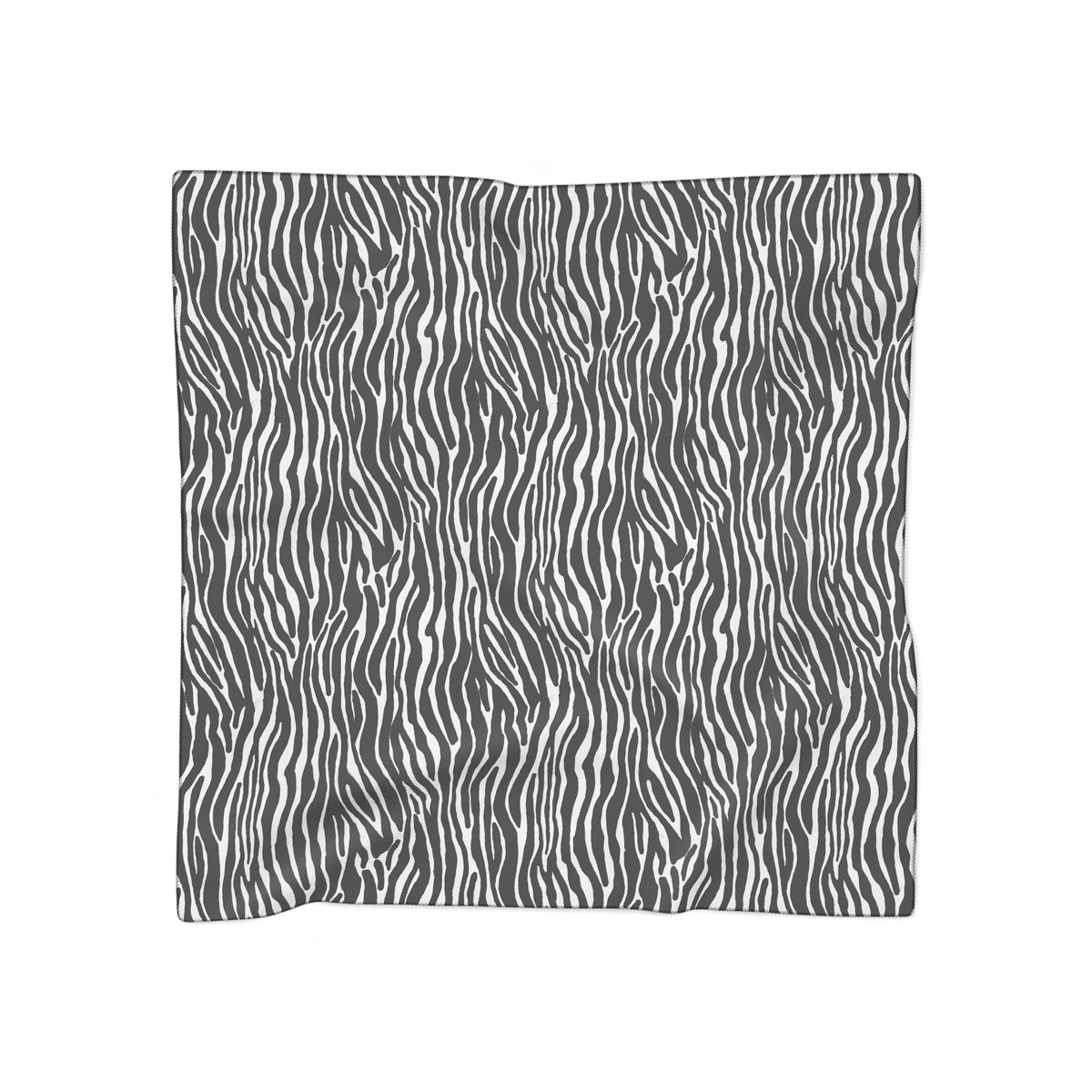 Zebra Print Poly Scarf — Lightweight Black & White Animal Pattern