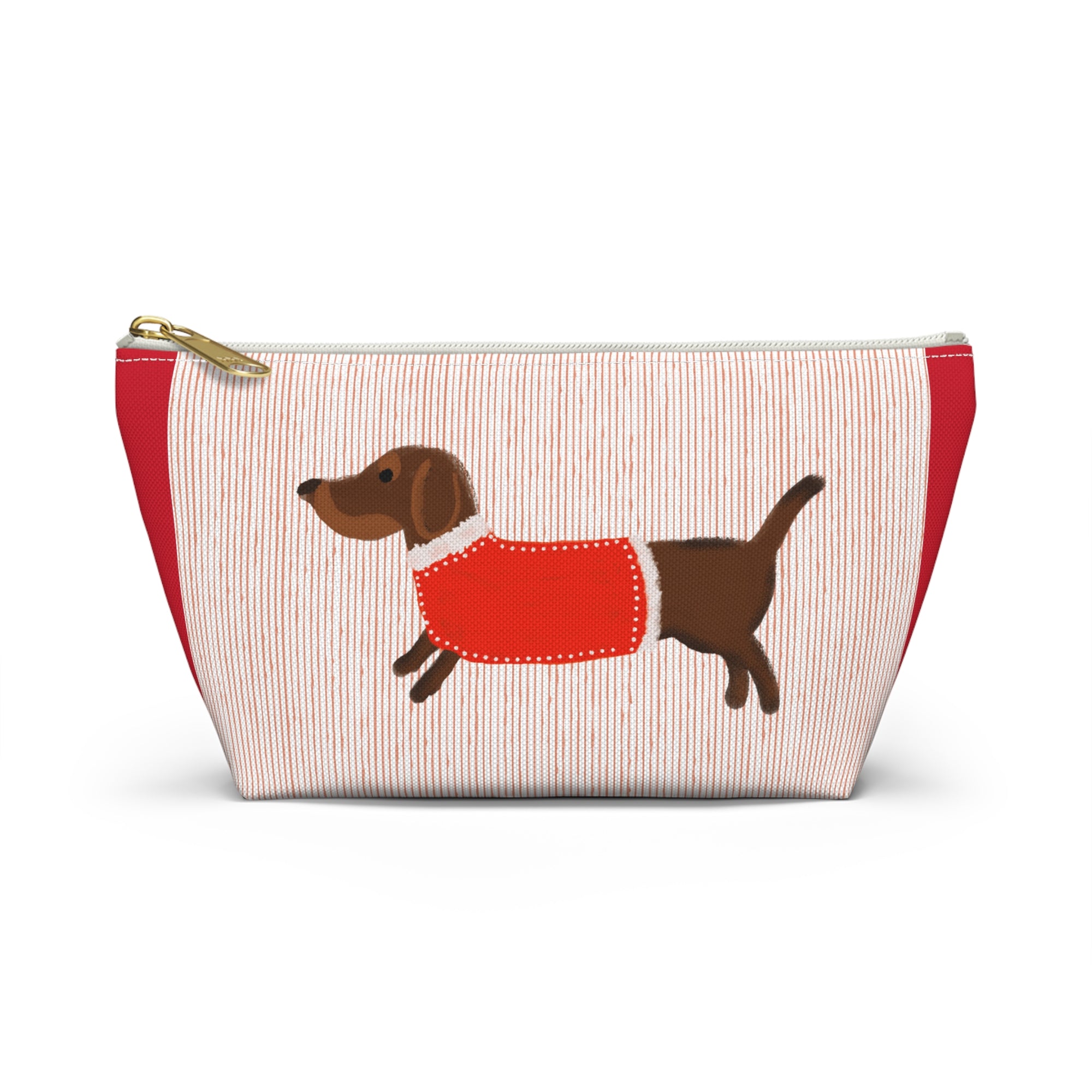 Dachshund in Red Sweater Accessory Pouch