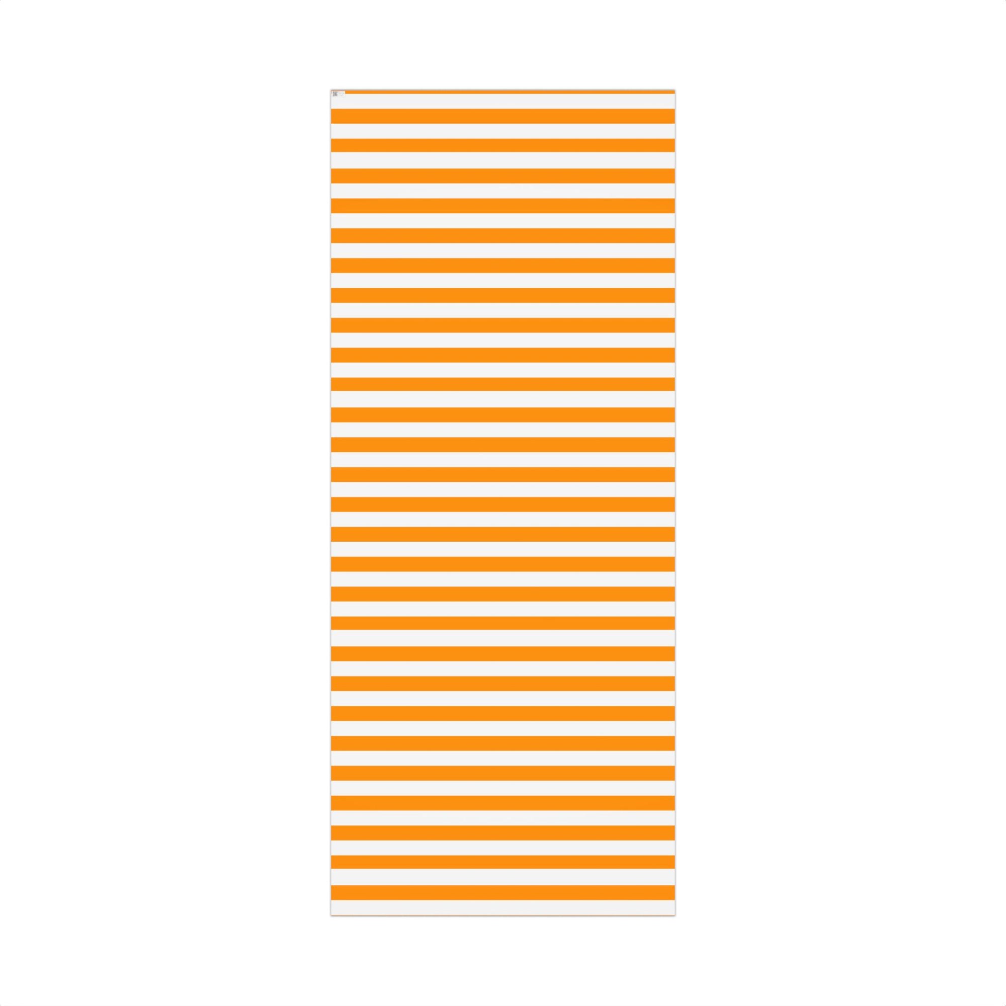 Striped Orange Gift Wrap Paper — Bold Orange & White Wrapping Sheets for Holidays, Birthdays, Parties