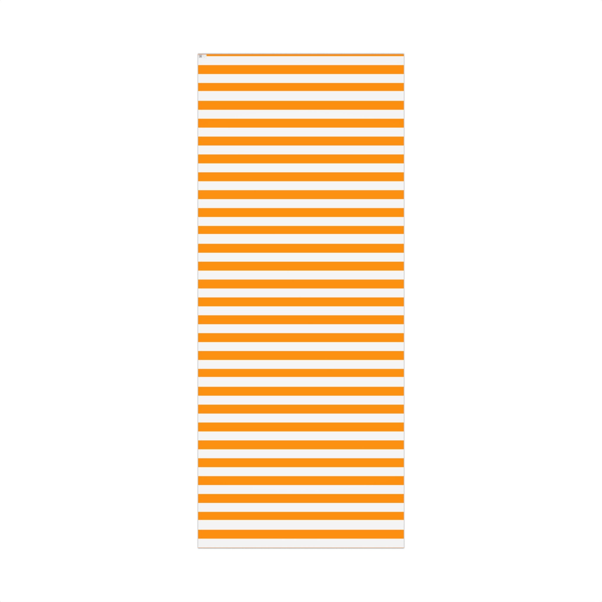 Striped Orange Gift Wrap Paper — Bold Orange & White Wrapping Sheets for Holidays, Birthdays, Parties