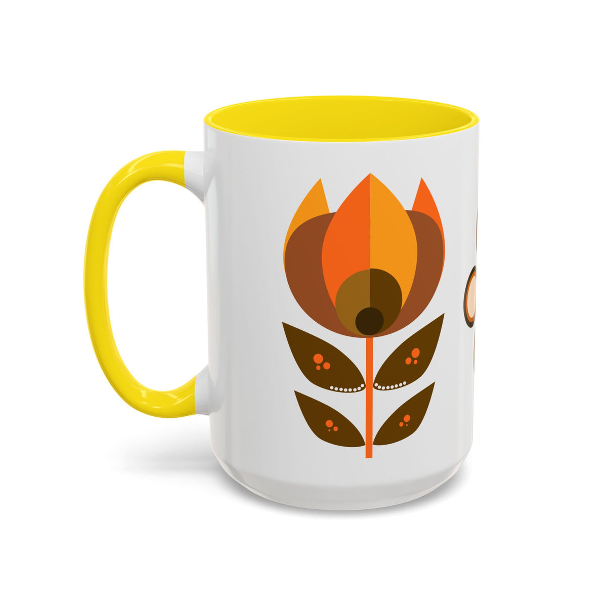Retro Mid-Century Modern Floral Accent Coffee Mug