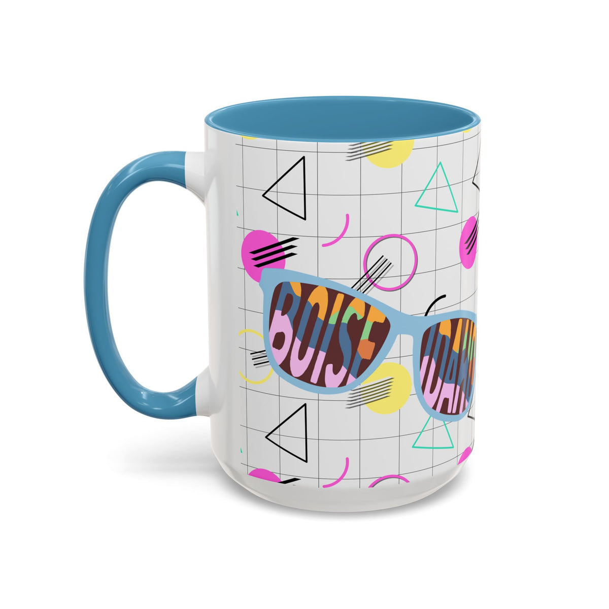 Boise Idaho Retro Sunglasses Accent Coffee Mug – 80's Retro State Pride 11/15oz