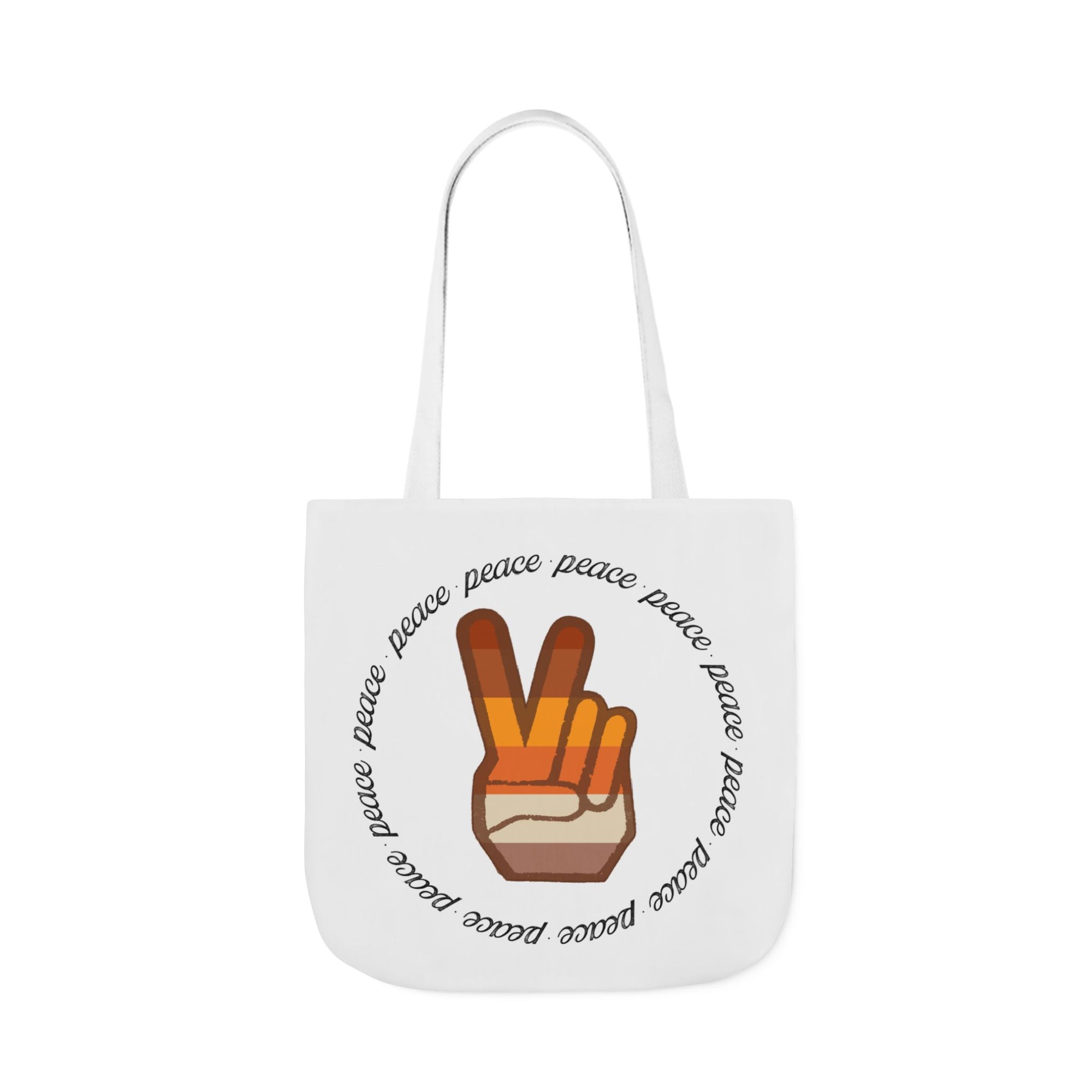 Peace Sign Canvas Tote Bag — Retro Sunset Vibes