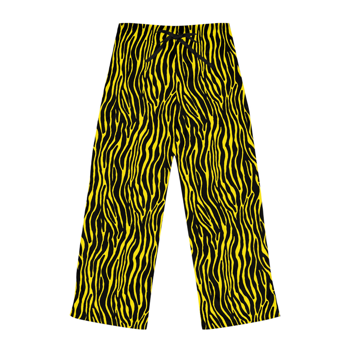 Yellow Black Zebra Print Pajama Pants — Lounge Sleep Bottoms