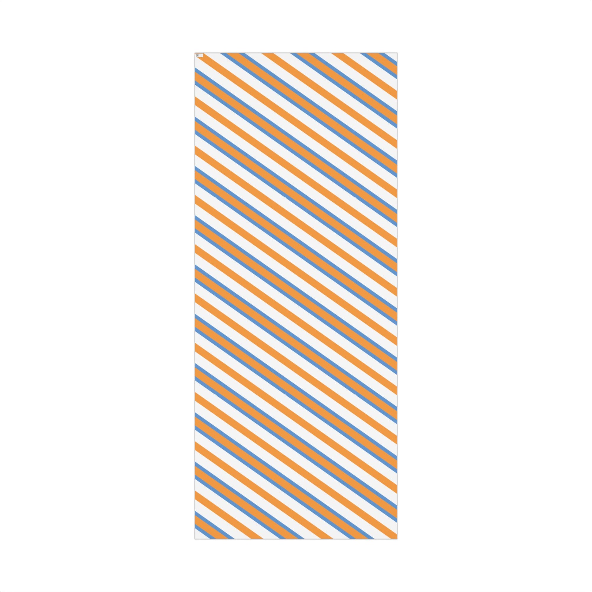 Striped Orange & Blue Gift Wrap Paper — Modern Diagonal Wrapping Sheets for Birthdays & Celebrations