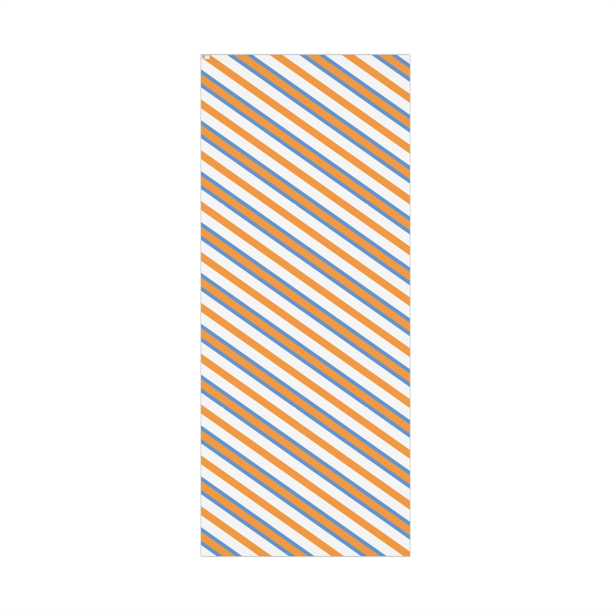 Striped Orange & Blue Gift Wrap Paper — Modern Diagonal Wrapping Sheets for Birthdays & Celebrations