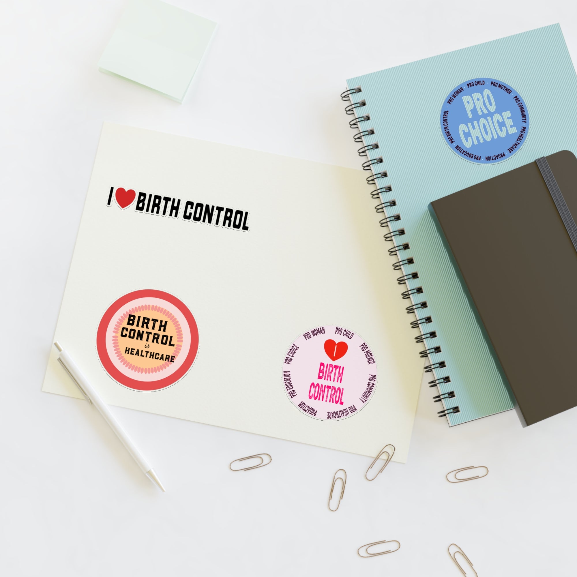 Pro-Choice Birth Control Sticker Sheet — Advocacy Political Vinyl Stickers