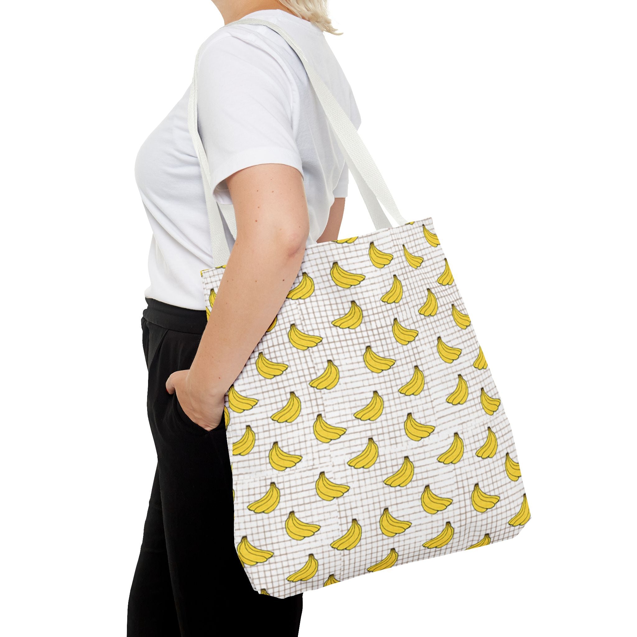 Bananas Pattern Tote Bag — Cute Yellow Fruit Print All-Over-Print Shopper
