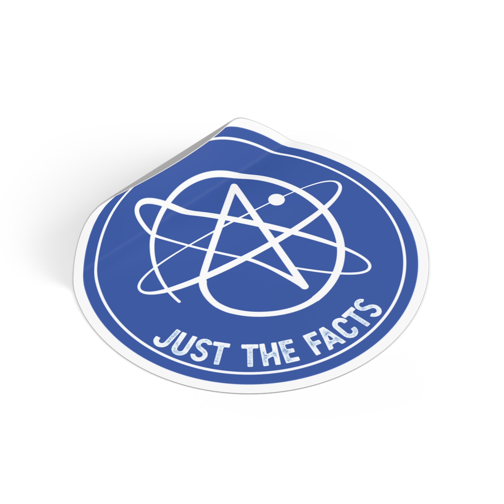 Atheist Just the Facts Sticker, Science Atom Decal