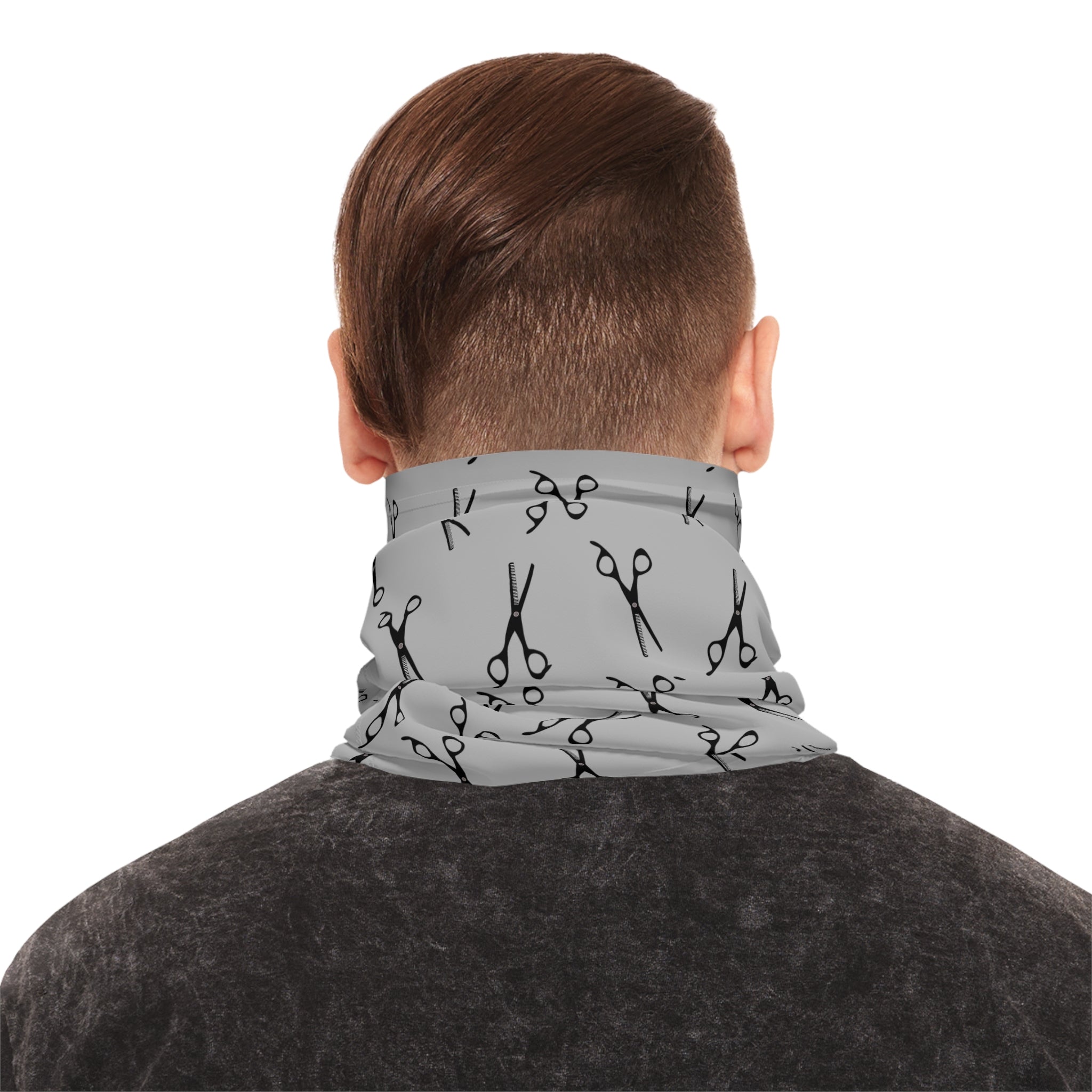Scissors Pattern Neck Gaiter — Lightweight Hairdresser Face Mask
