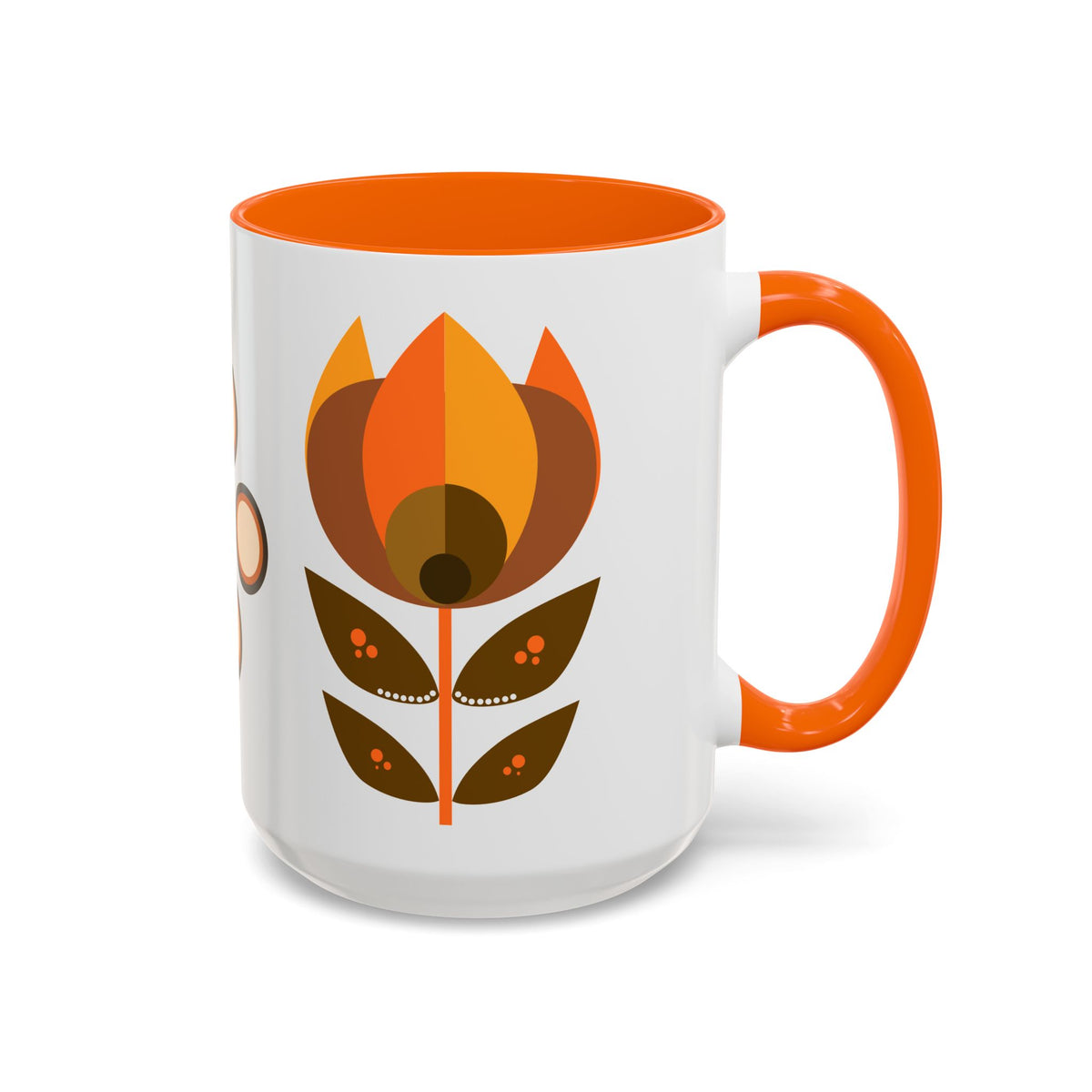 Retro Mid-Century Modern Floral Accent Coffee Mug